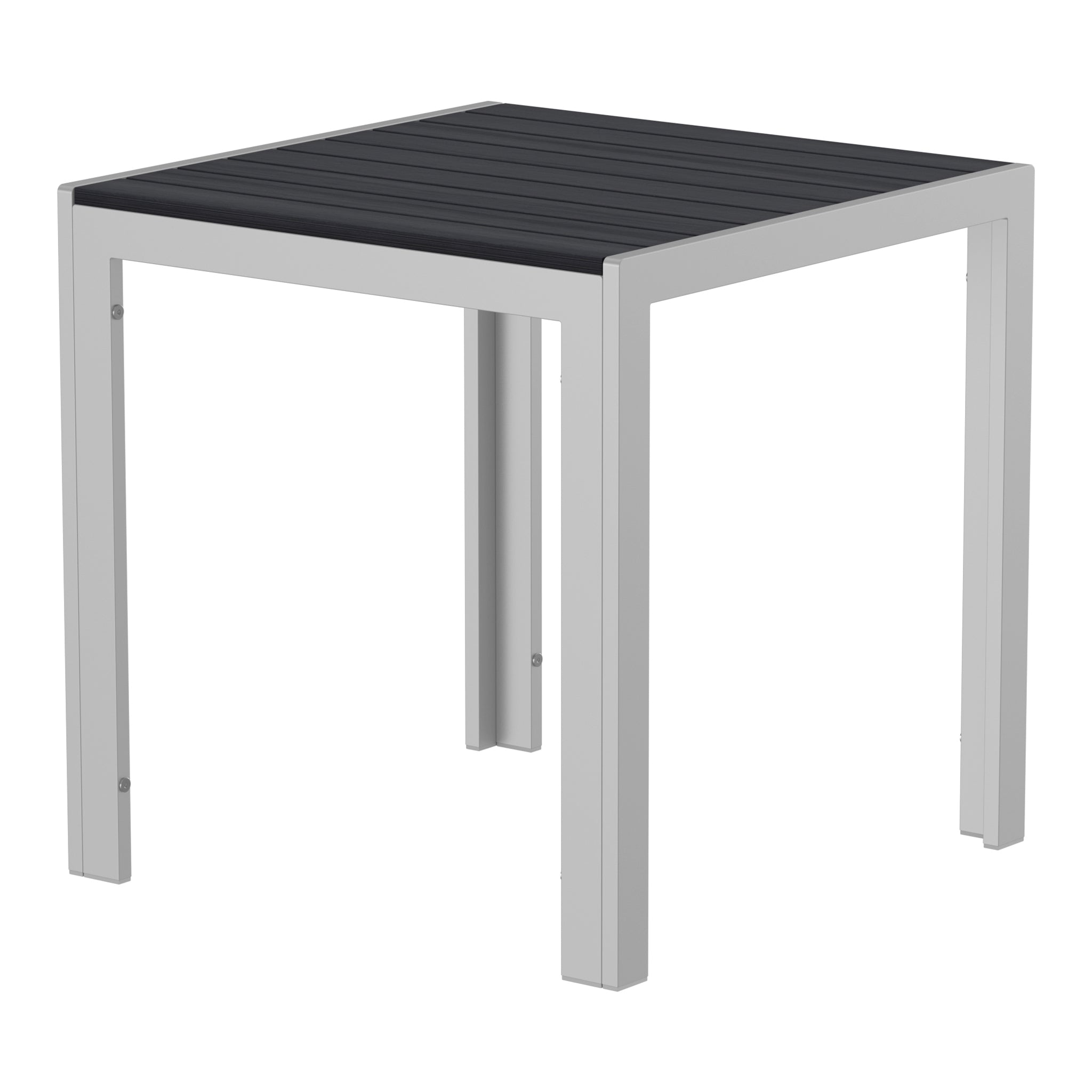 NeoTimber Composite Square Table – Charcoal – Angled Close-Up