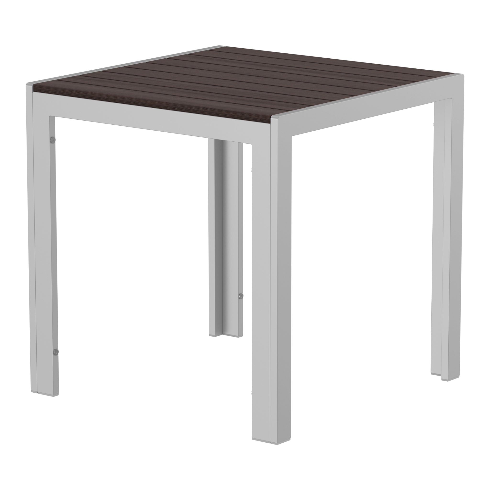 NeoTimber Composite Square Table – Chocolate – Angled Close-Up