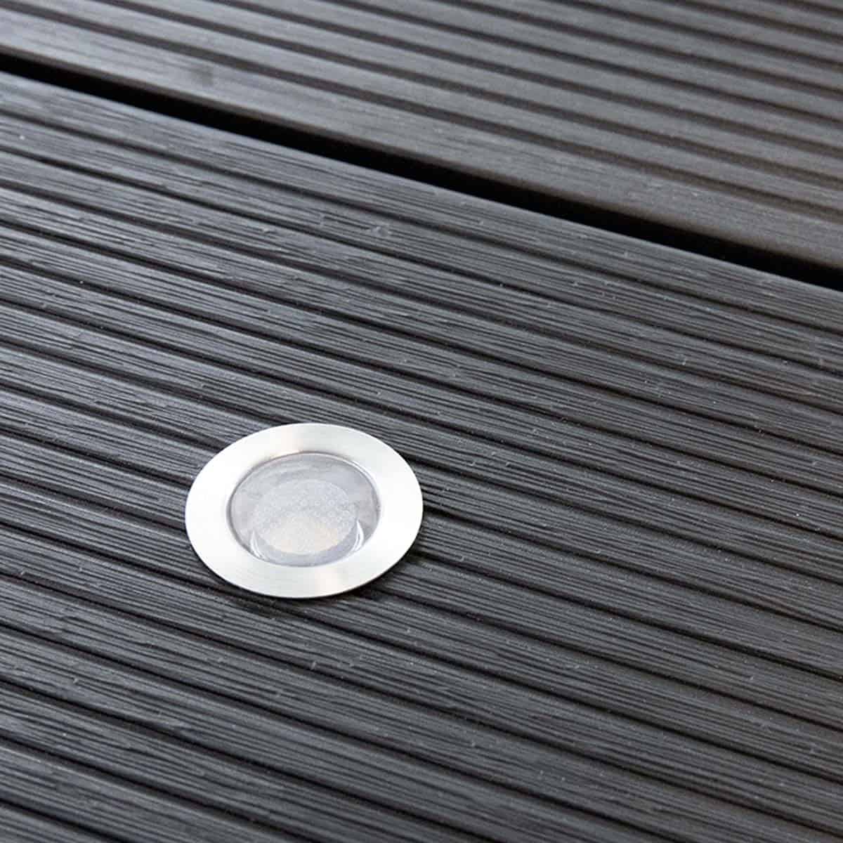 NeoTimber Mains-Powered LED Decking Lights - In Situ - Charcoal Decking