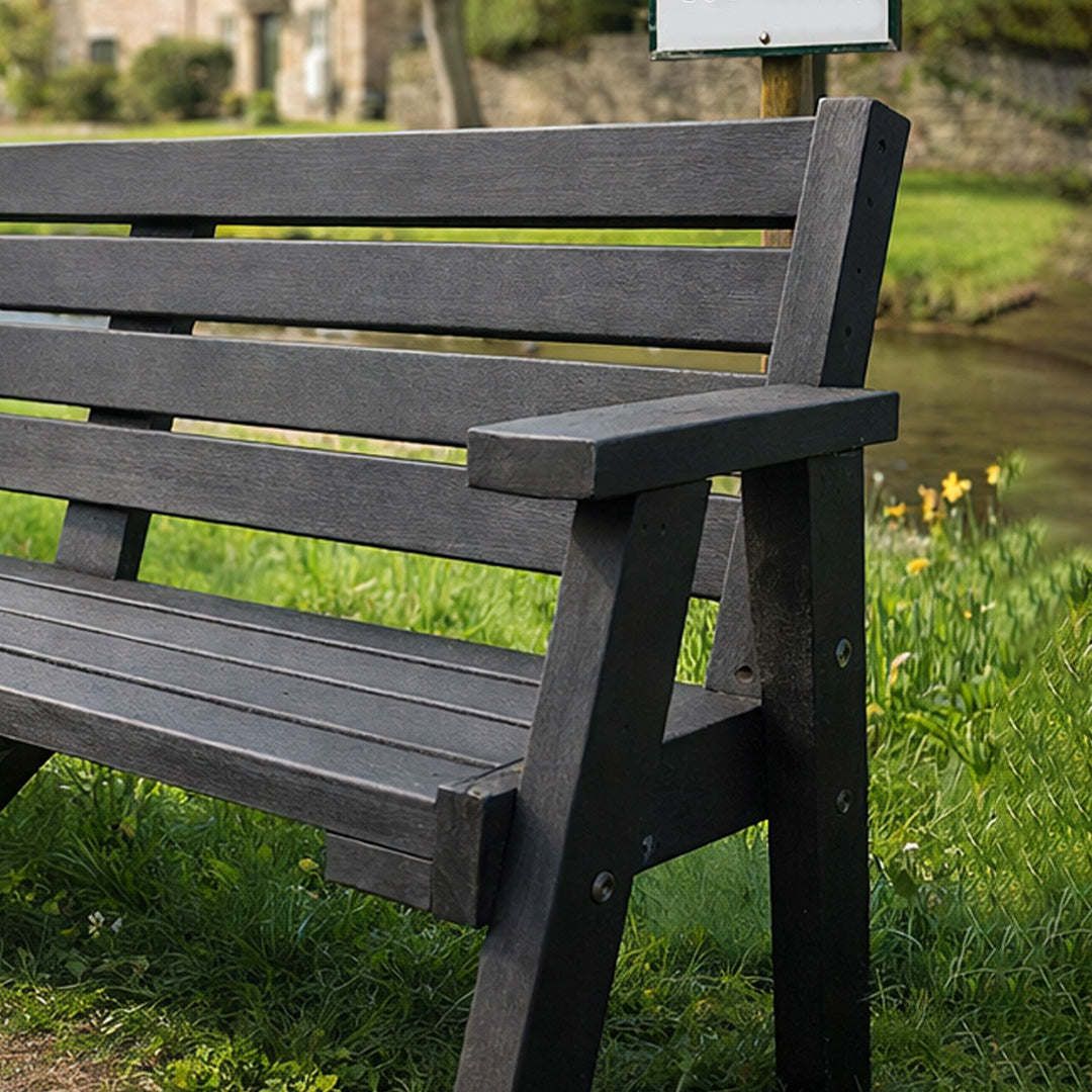 Recycled Plastic Sloper Bench – Will Not Split or Absorb Moisture