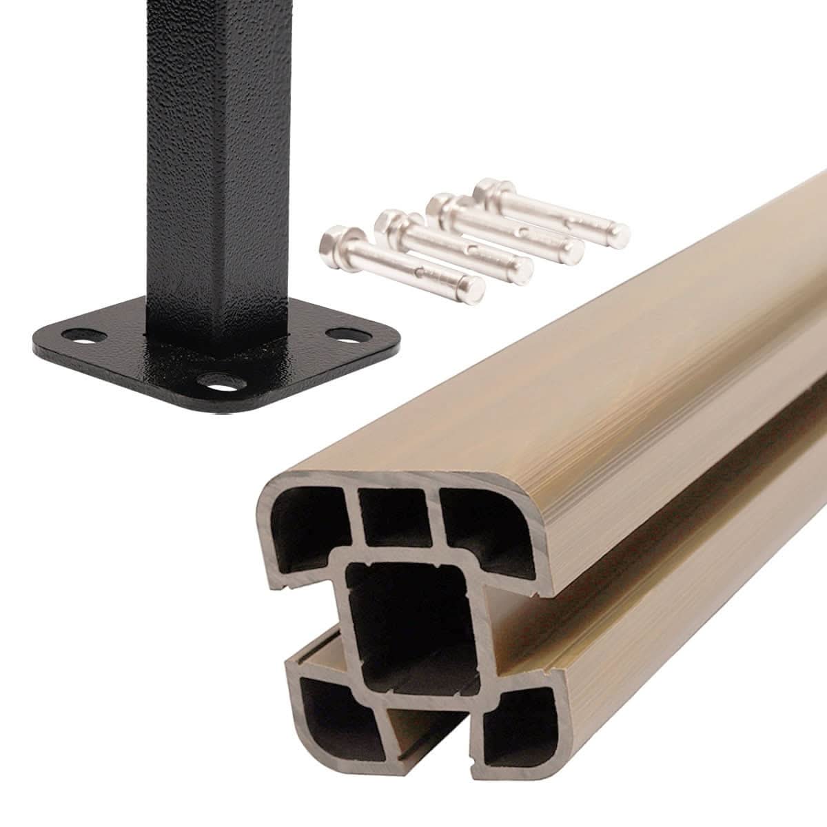 Composite Fence Post Set - Hard Ground - Ash White
