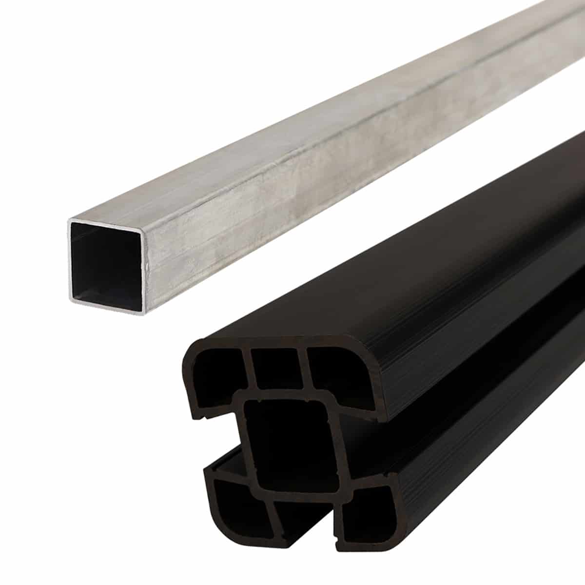 Composite Fence Post Set - Soft Ground - Charcoal Black