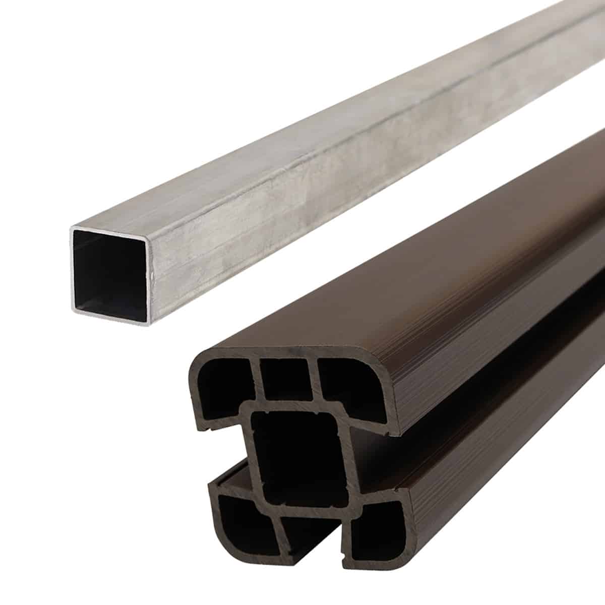Composite Fence Post Set - Soft Ground - Chocolate Brown
