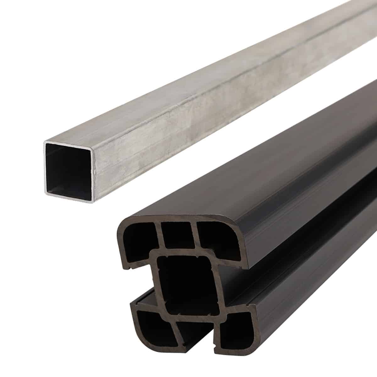 Composite Fence Post Set - Soft Ground - Grey