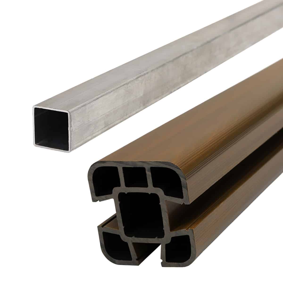 Composite Fence Post Set - Soft Ground - Teak