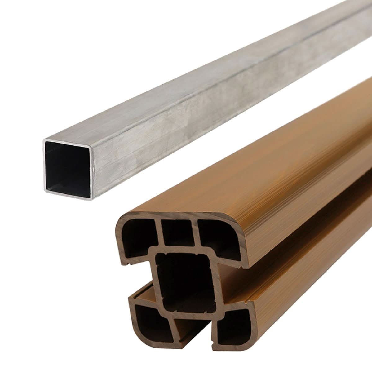 Composite Fence Post Set - Soft Ground - Oak
