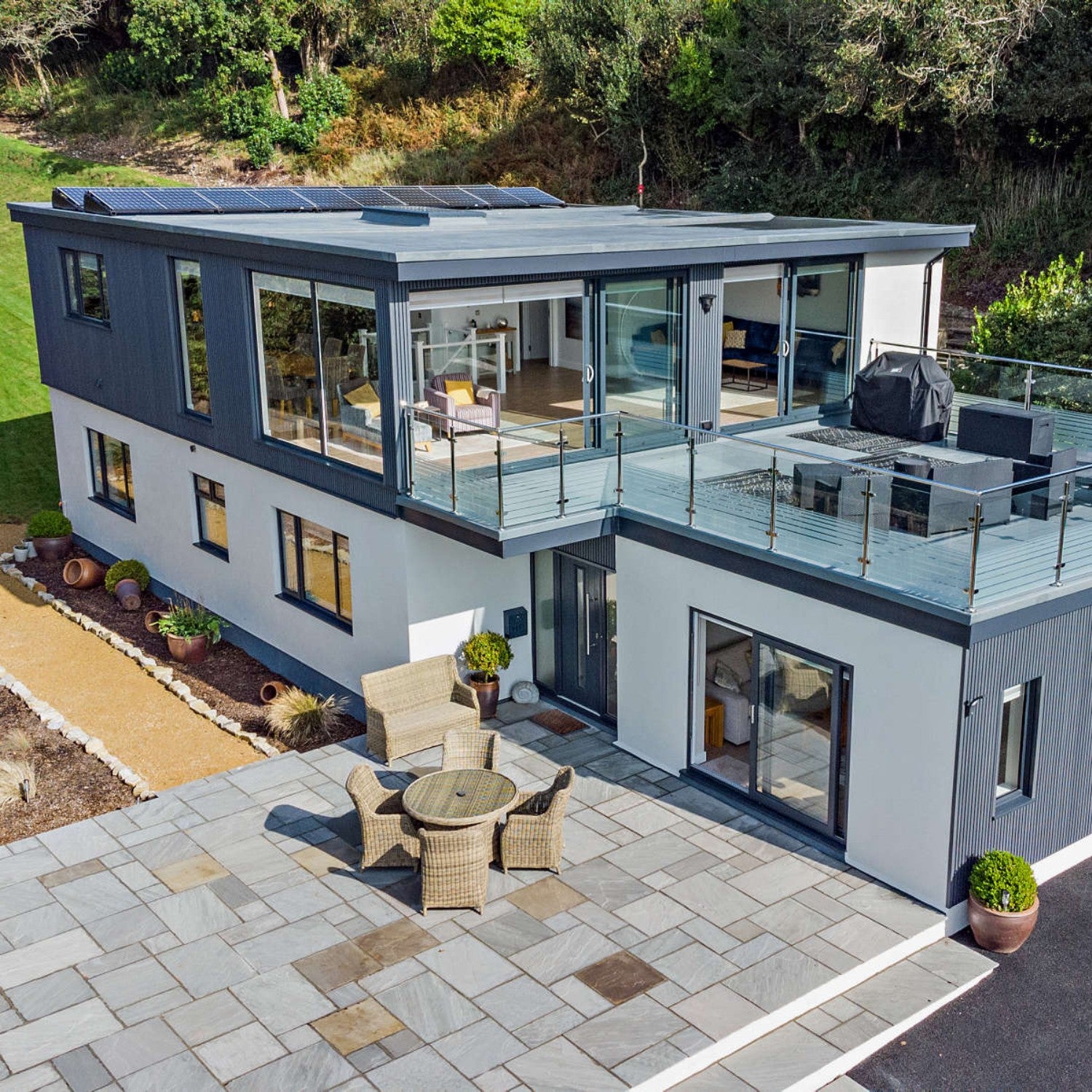 Slatted Composite Cladding Board – Grey Modern Home