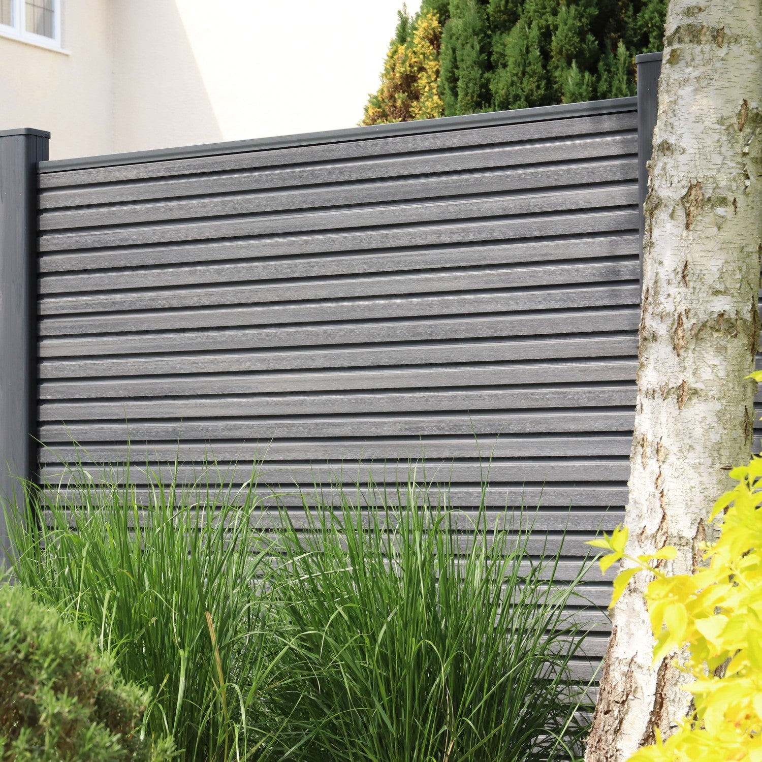 NeoTimber® Slatted Composite Fence Panel Set – Premium Slatted Finish