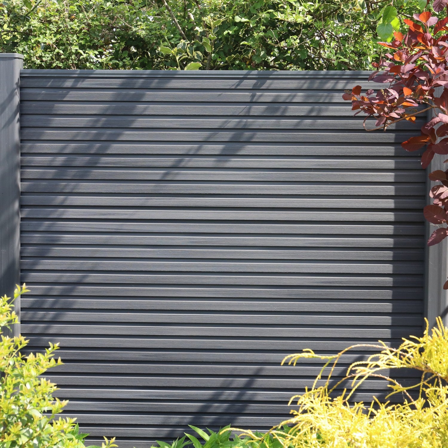 NeoTimber® Slatted Composite Fence Panel Set – Two-Tone Colour Shading