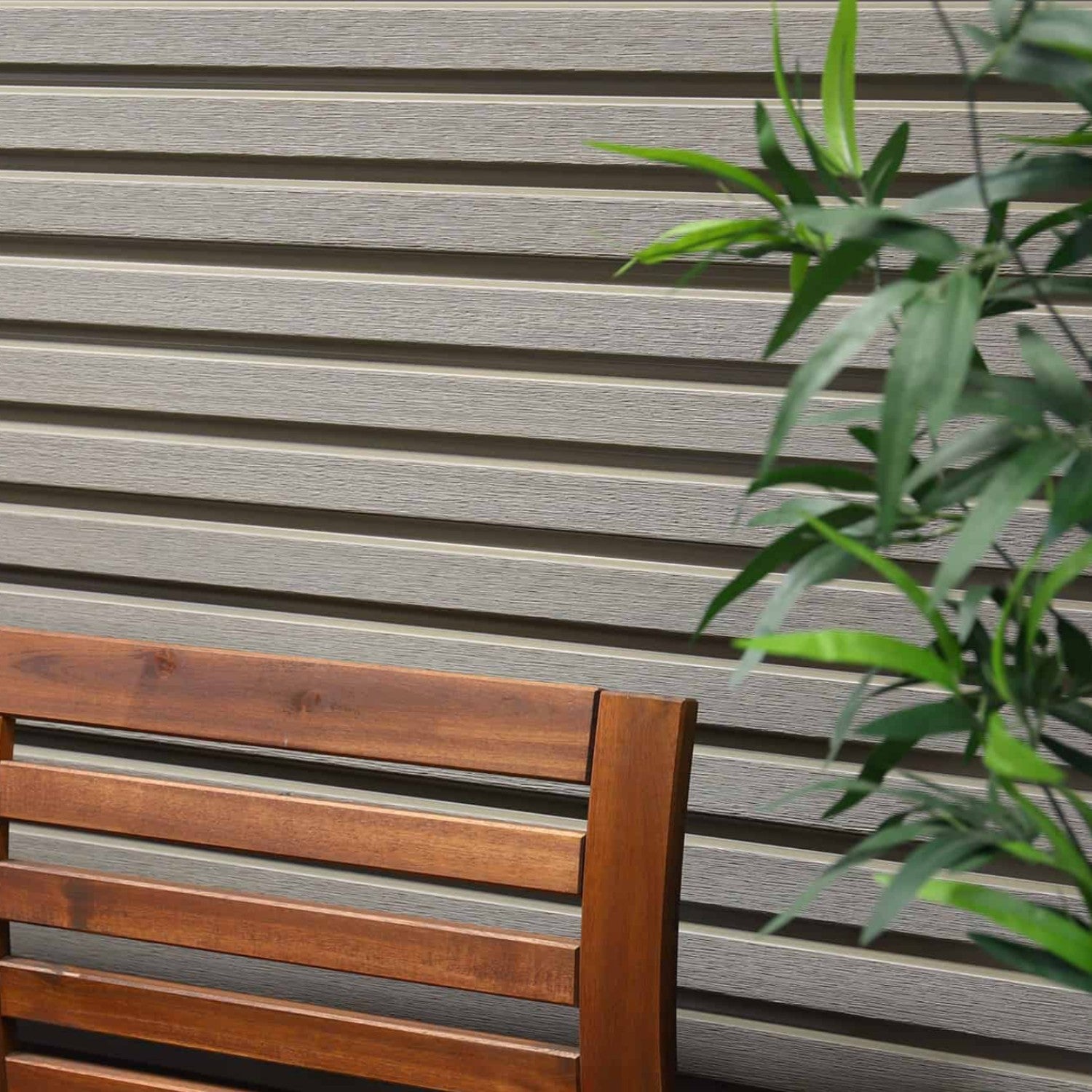 NeoTimber® Slatted Composite Fence Panel Set with Leaf Screen – Matte Finish