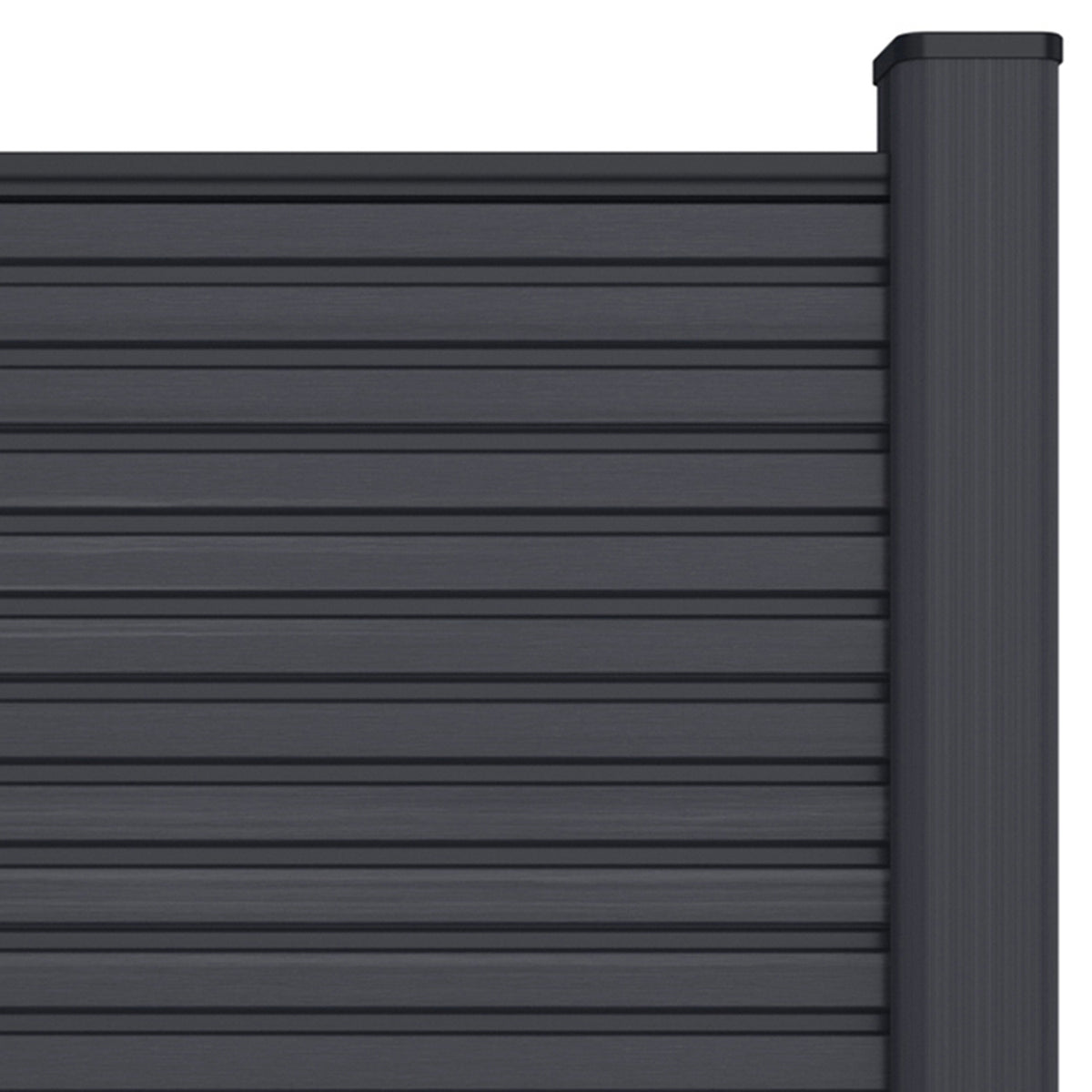 NeoTimber Slatted Fence Panel Set - Charcoal
