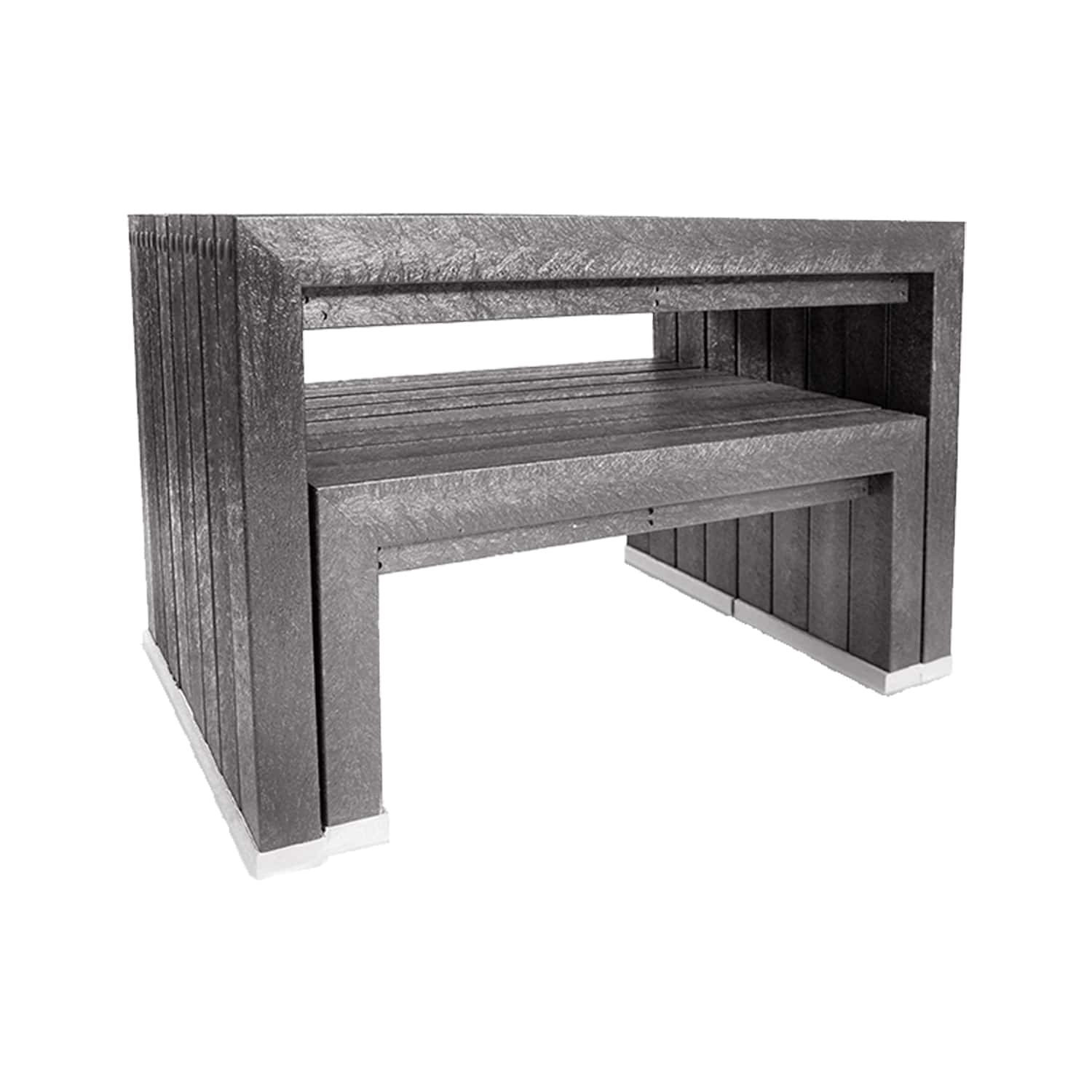 NeoTimber Recycled Plastic Space Saver Table & Bench Set - Black