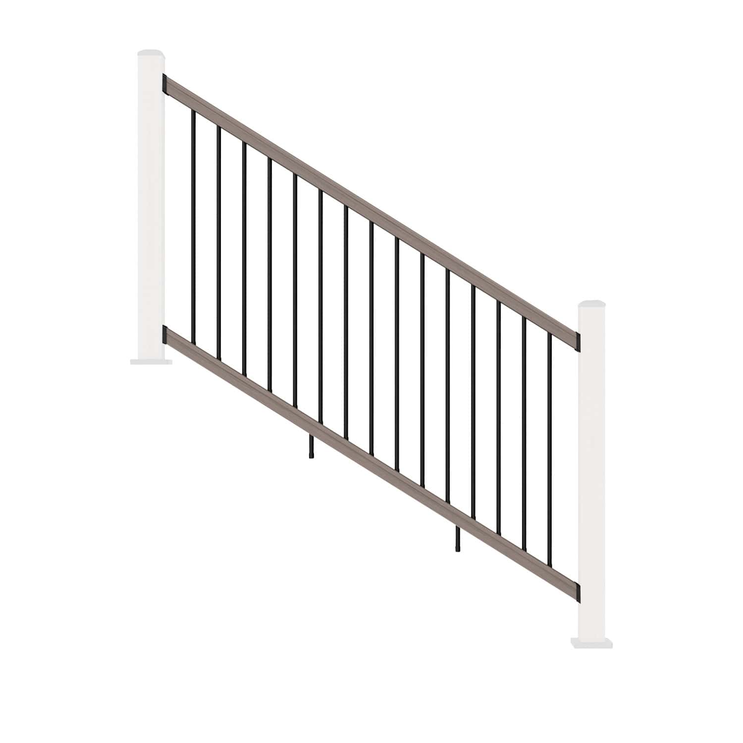 NeoTimber Composite Balustrade Stair Railing - Front On - Ash White