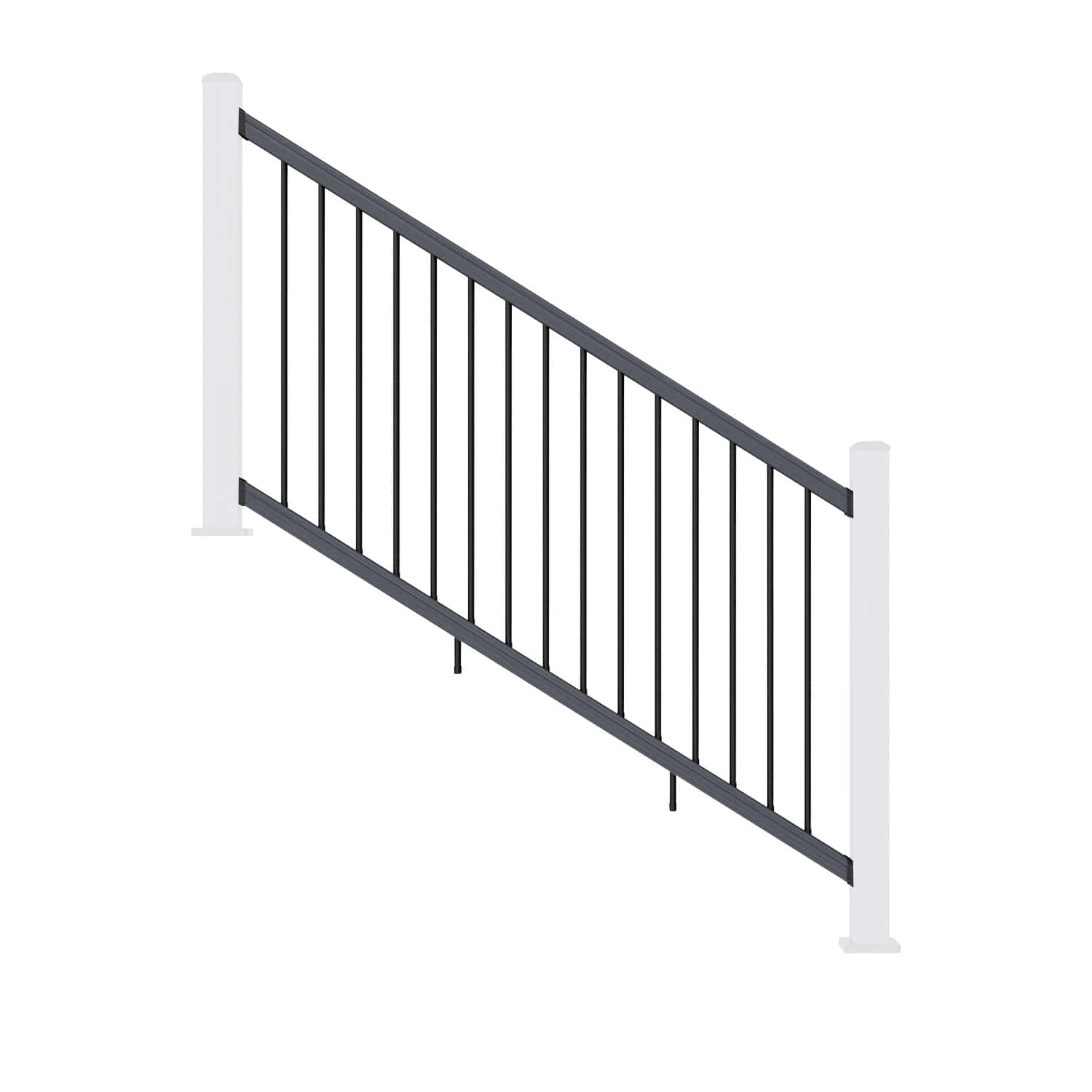 NeoTimber Composite Balustrade Stair Railing - Front On - Grey