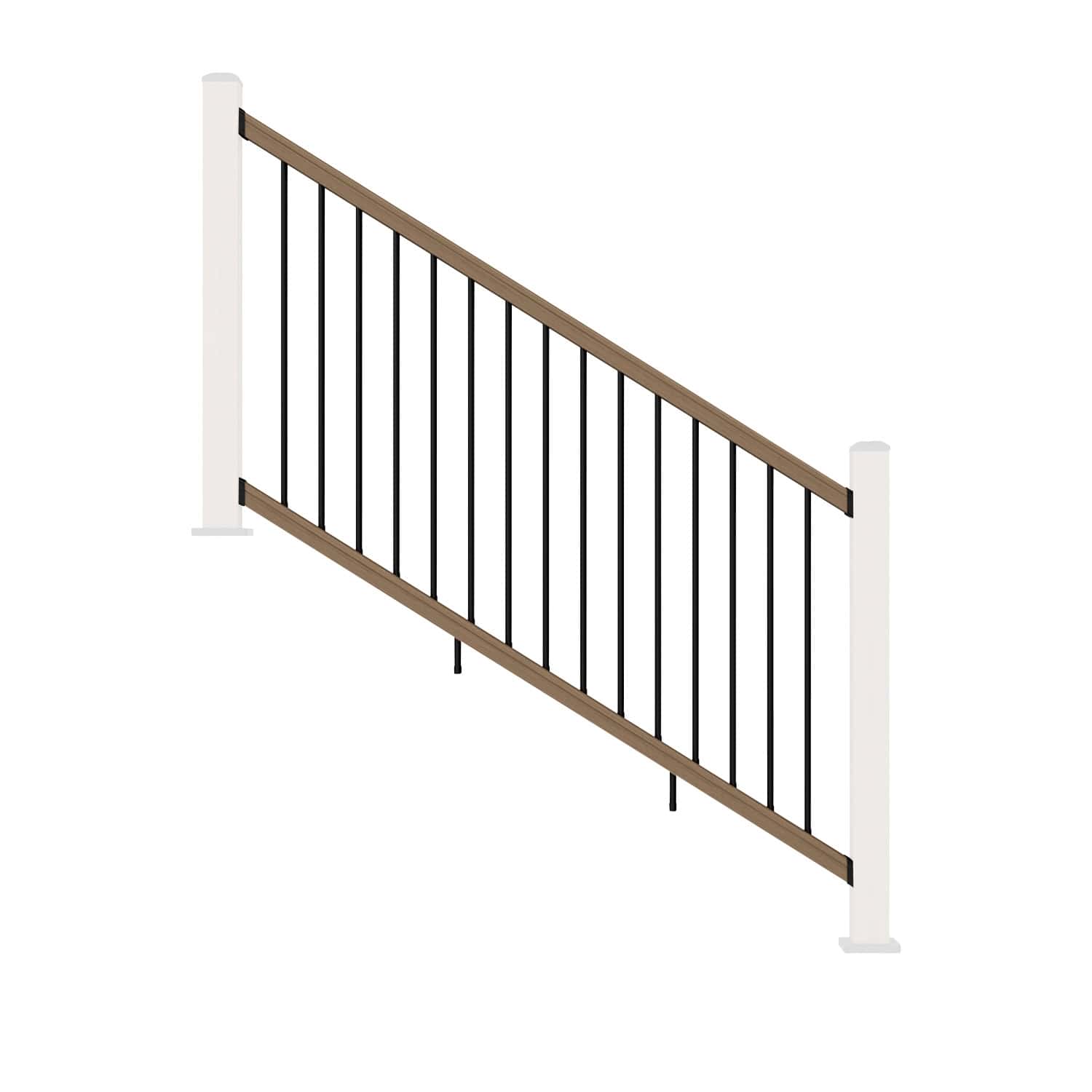 NeoTimber Composite Balustrade Stair Railing - Front On - Oak