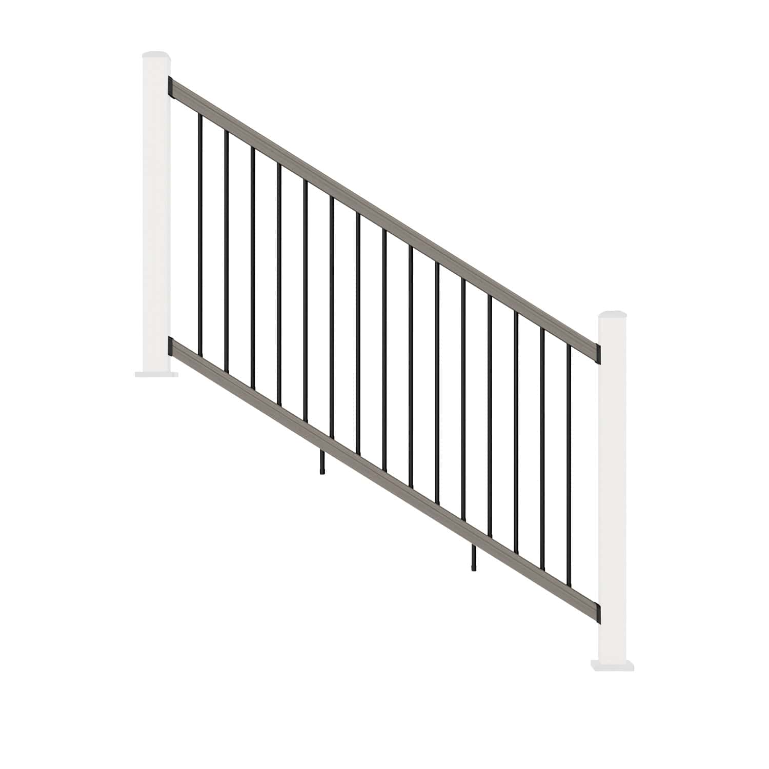 NeoTimber Composite Balustrade Stair Railing - Front On - Silver Birch