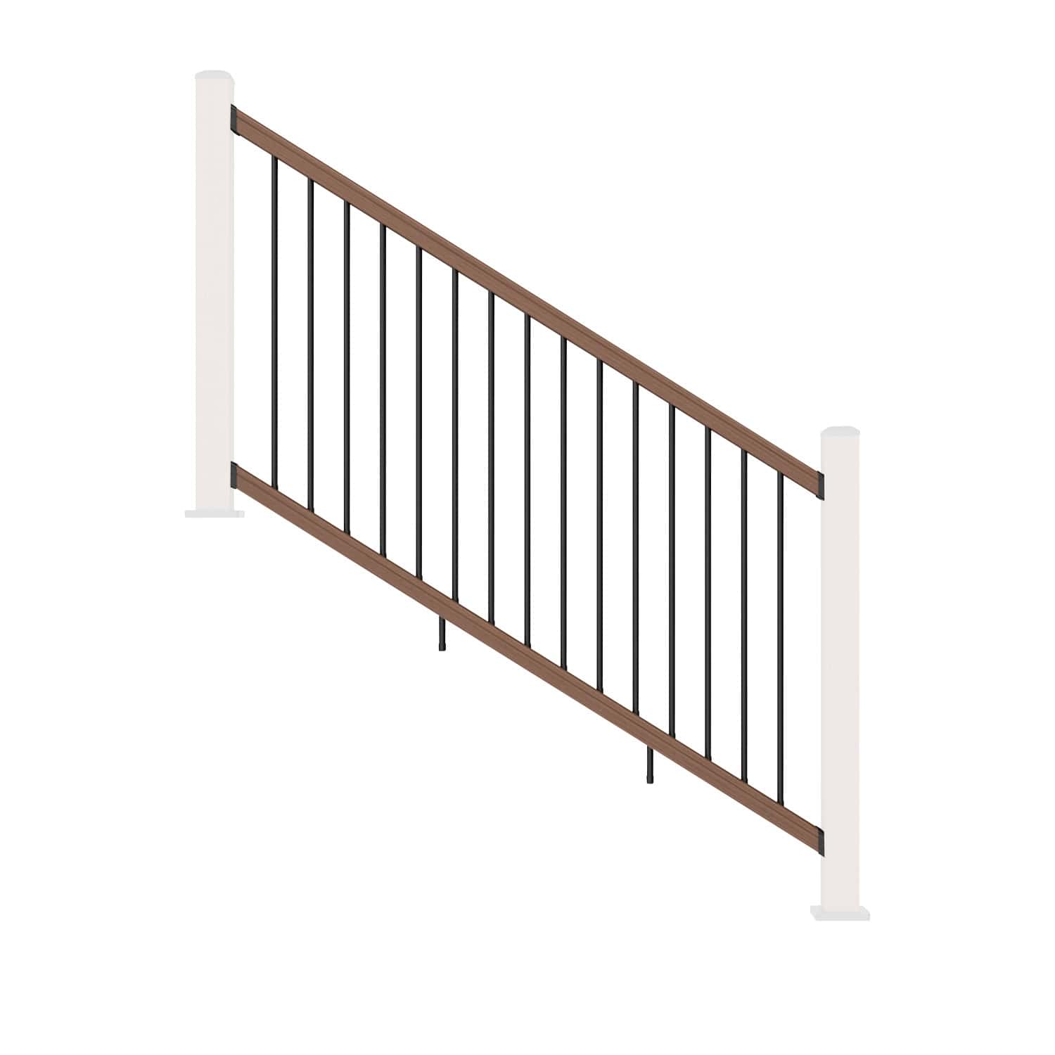 NeoTimber Composite Balustrade Stair Railing - Front On - Teak