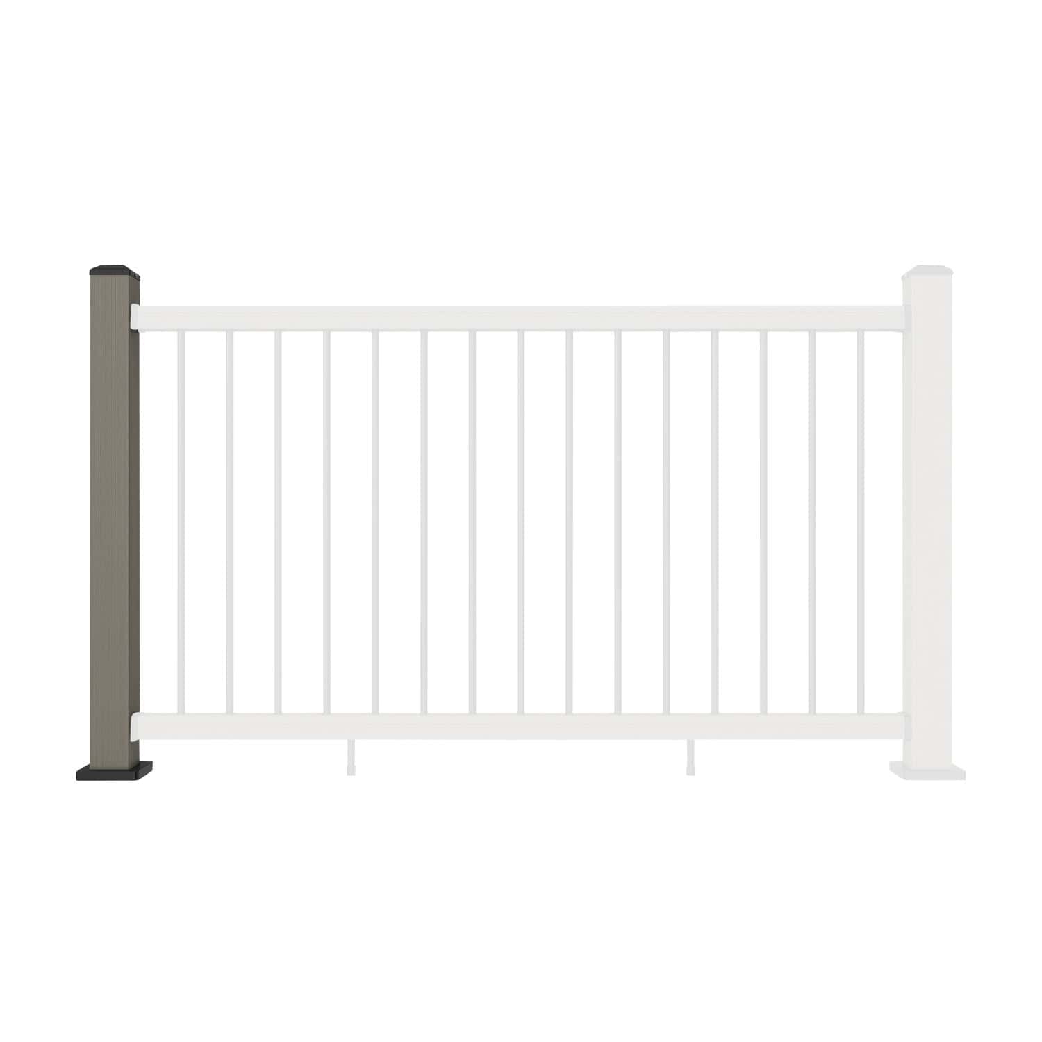 Composite Balustrade Straight Railing Post - Antique - Straight On