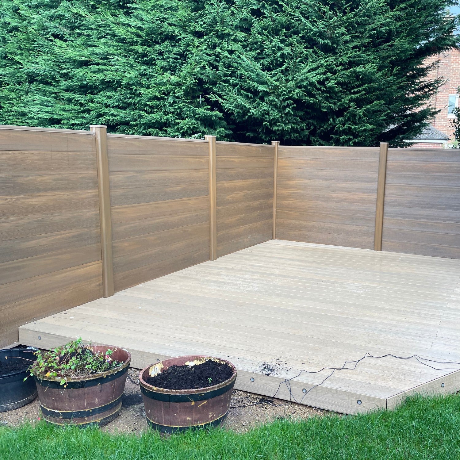 Premium Boundary Solution with Teak Composite Fencing System