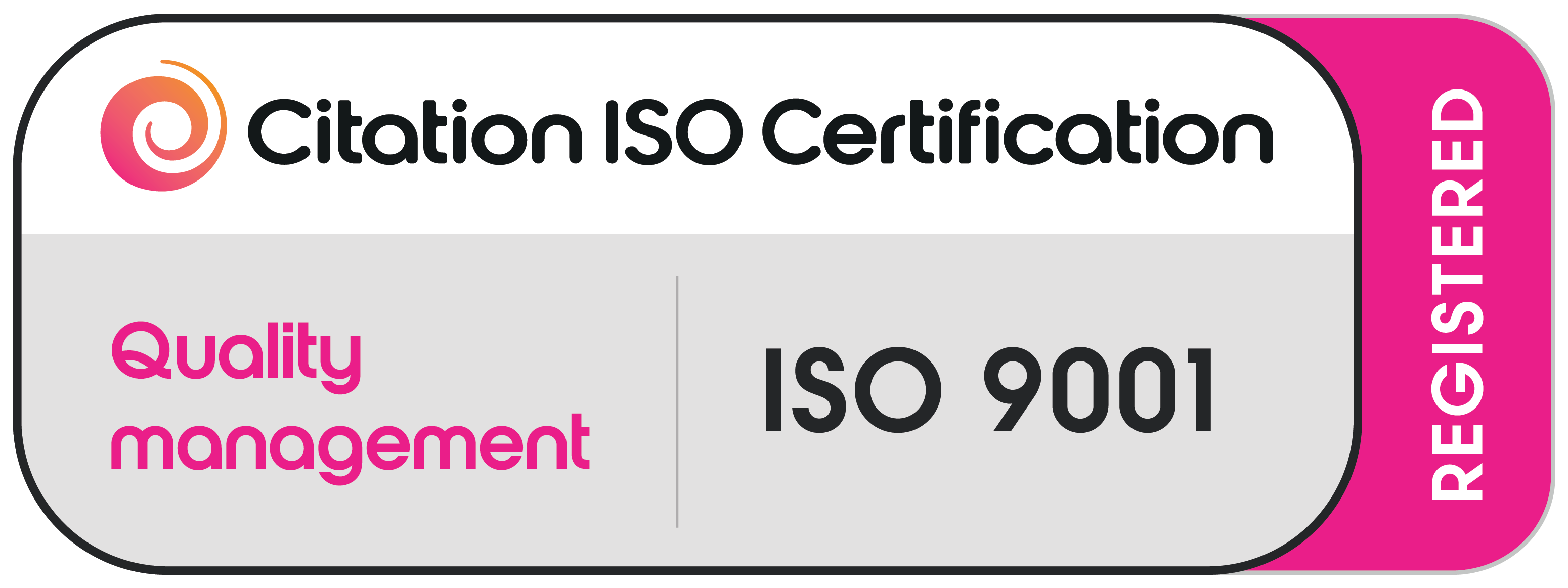Citation ISO Certification badge for ISO 9001 quality management registration