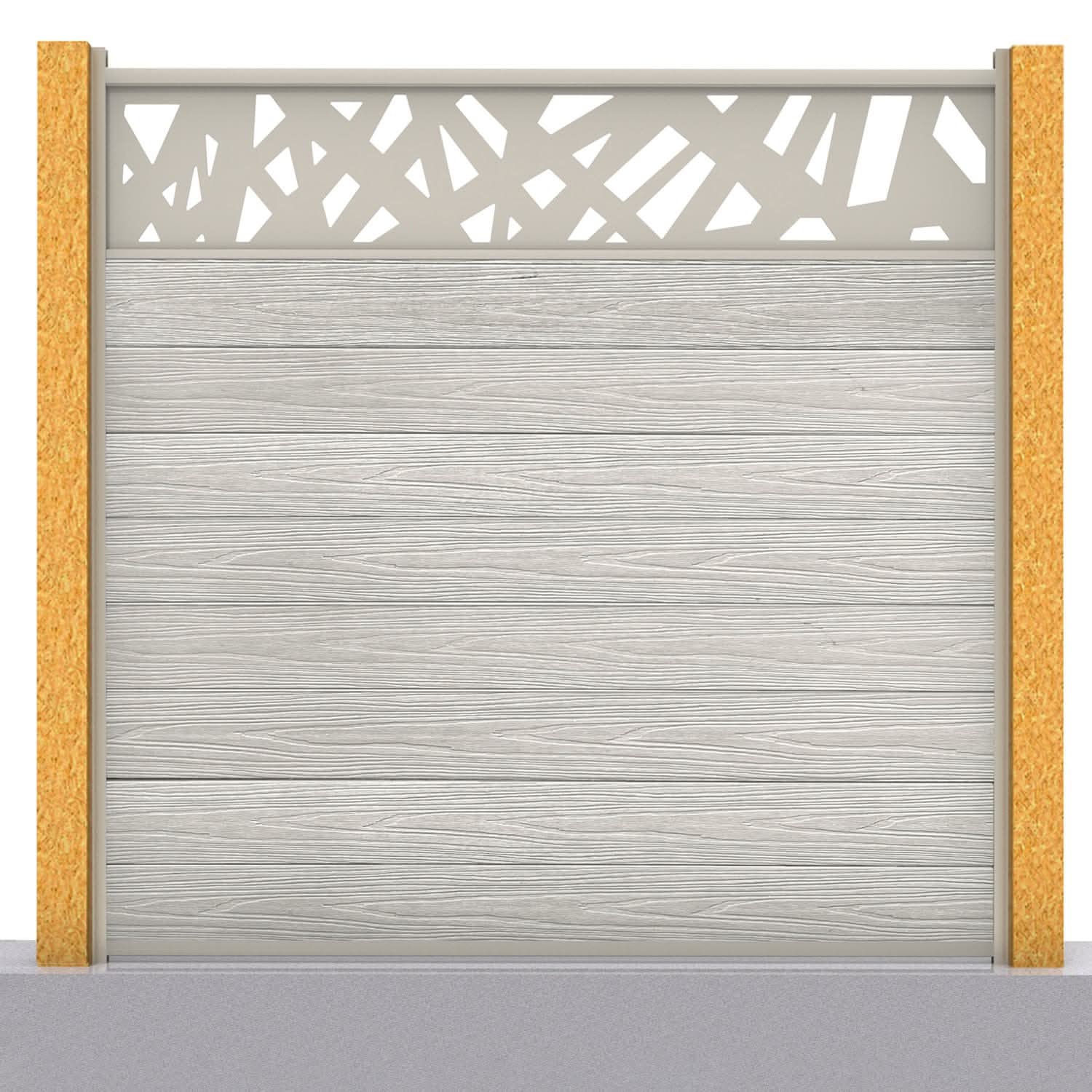 silver birch fence boards and fence screen installed with traditional timber fence posts
