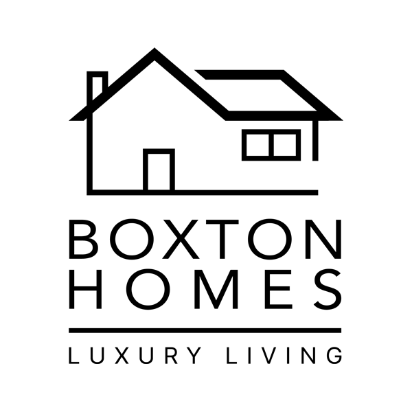 logo of Boxton Homes with a house illustration on a white background