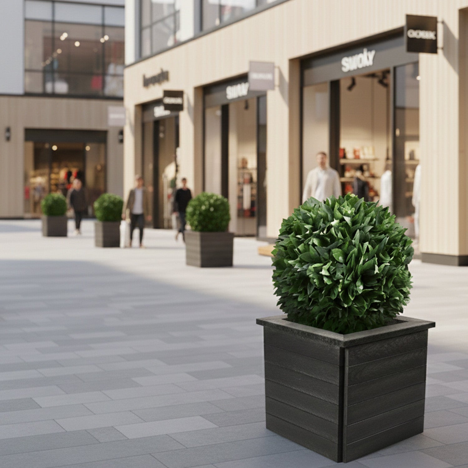 Recycled Plastic Cube Planter - Perfect For Public Spaces