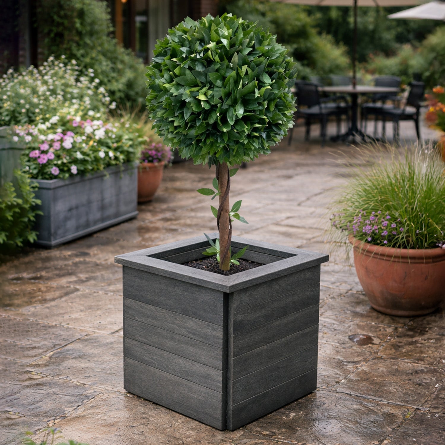 Recycled Plastic Cube Planter - Strong & Stable