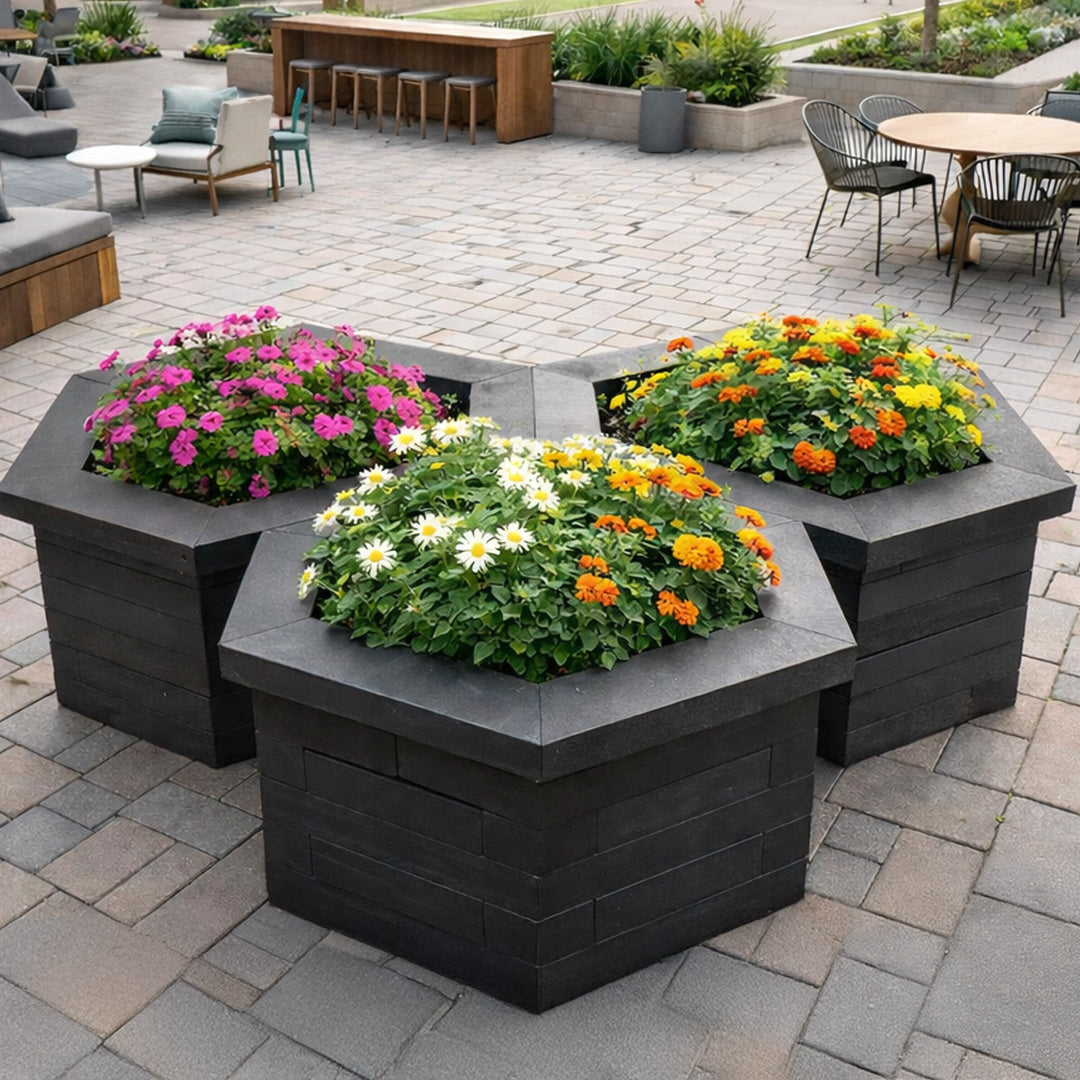 Recycled Plastic Hexagonal Planters – Interlocking Configuration