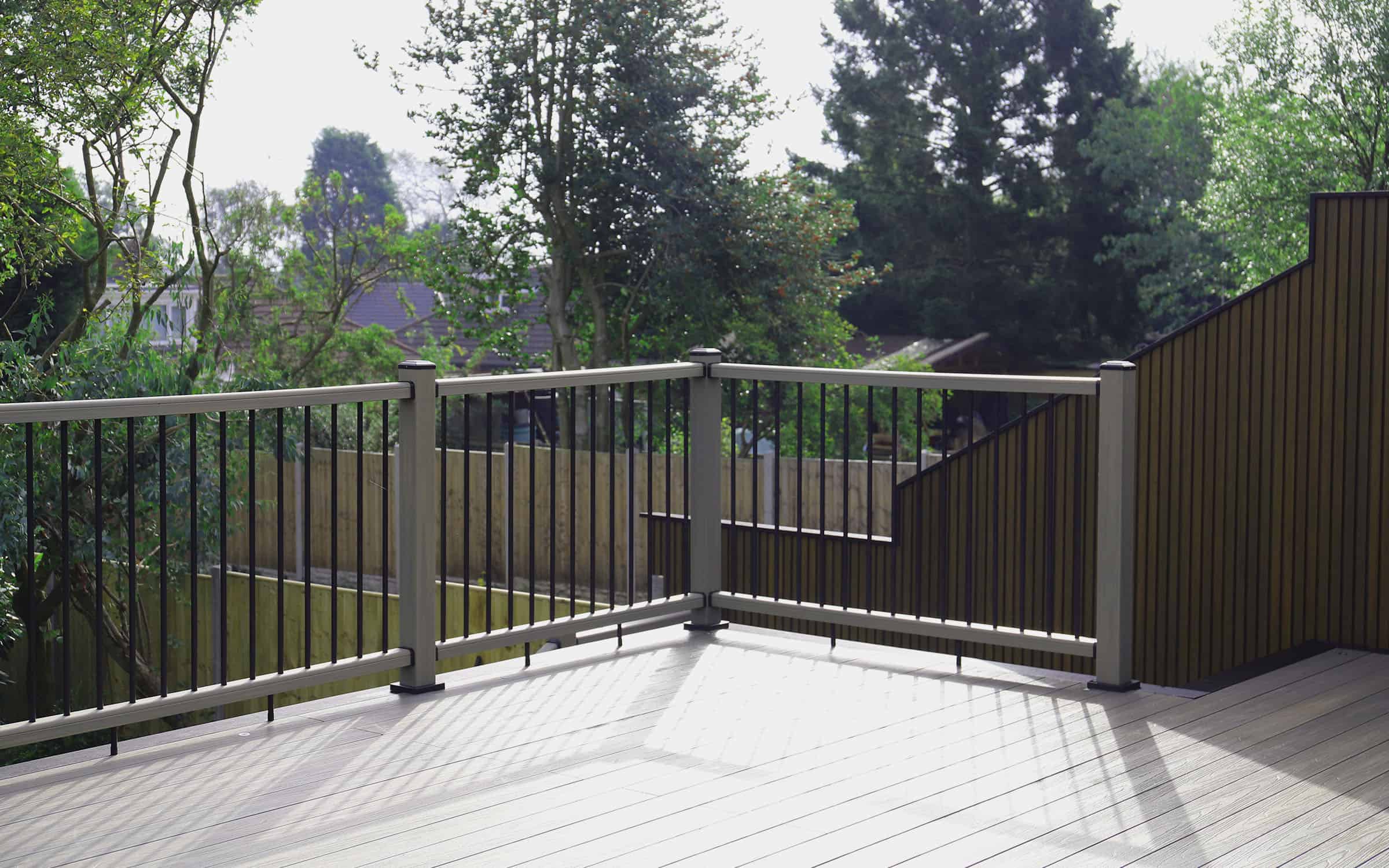 composite decking with handrail