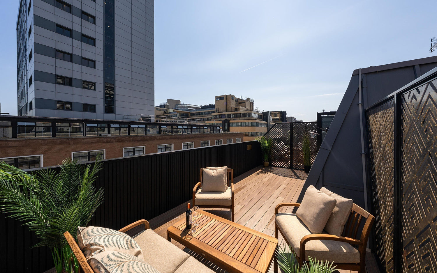 Hotel terrace - walnut aluminium decking