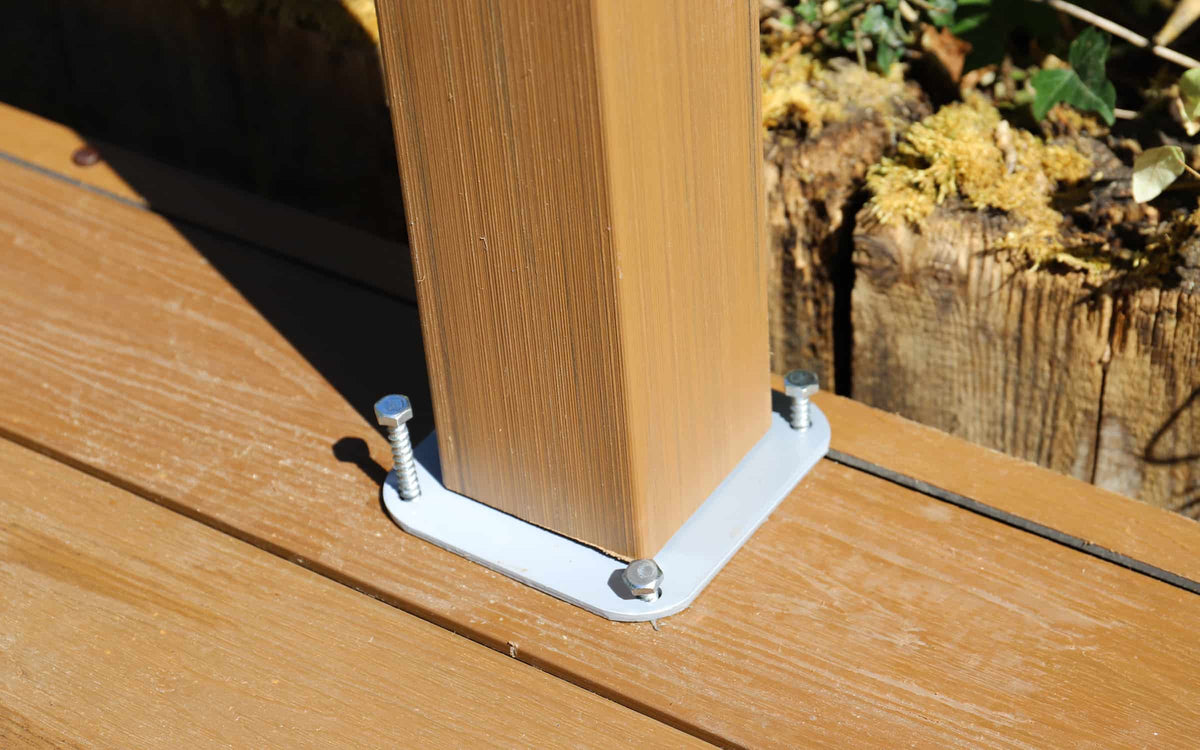 installing composite balustrade posts onto decking