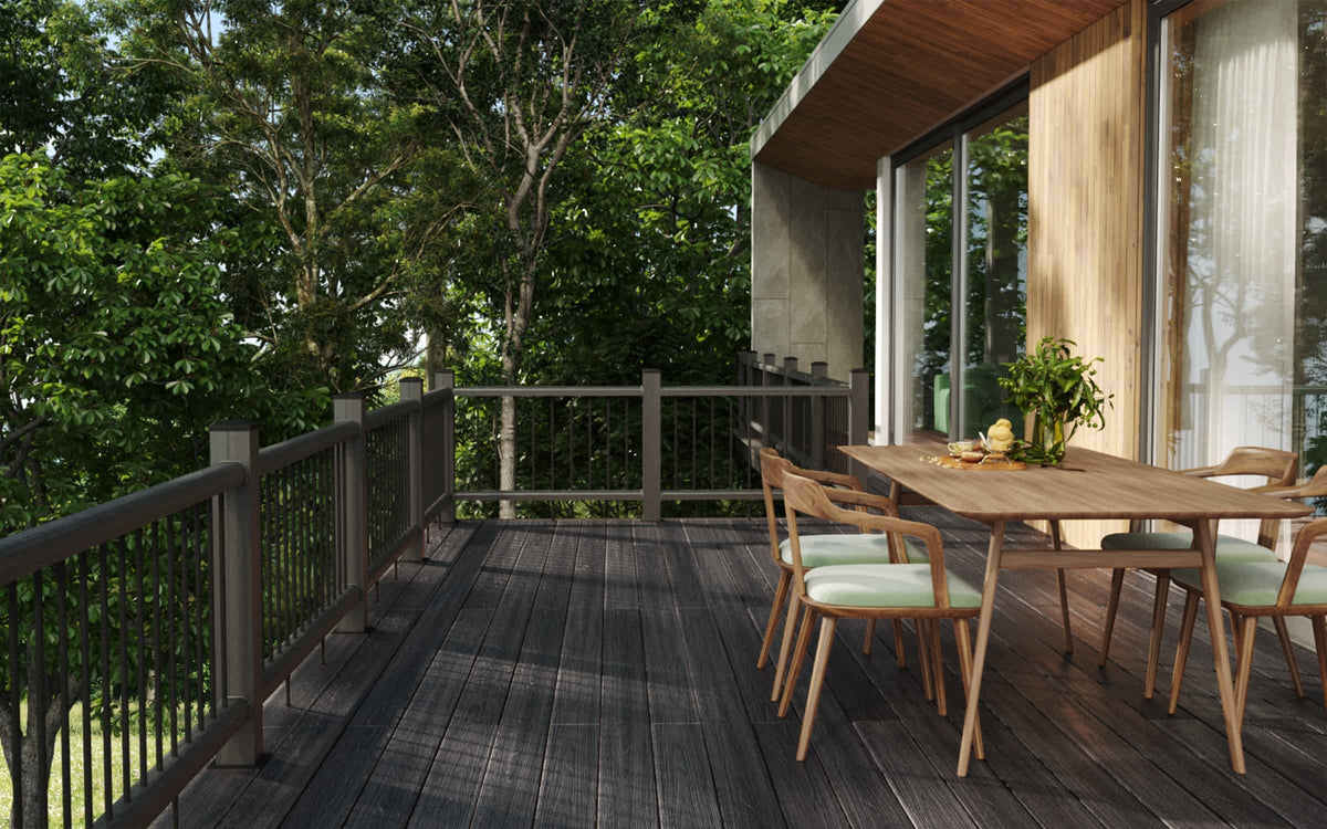 charcoal black composite balustrades
