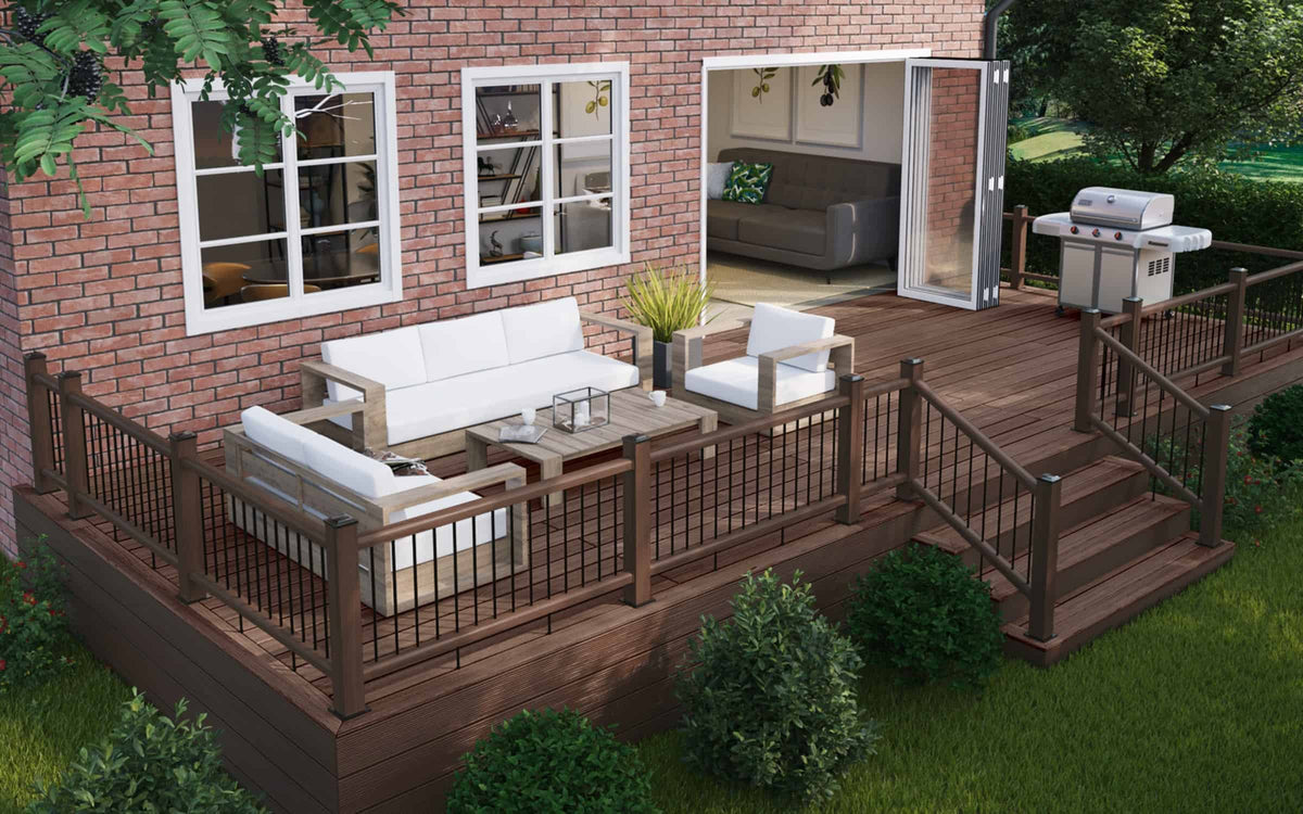 brown composite balustrades