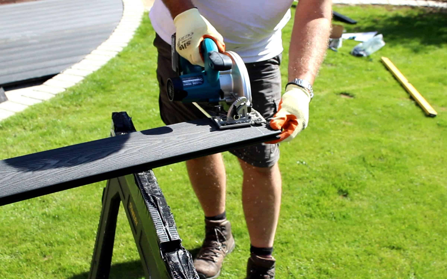 cutting composite decking