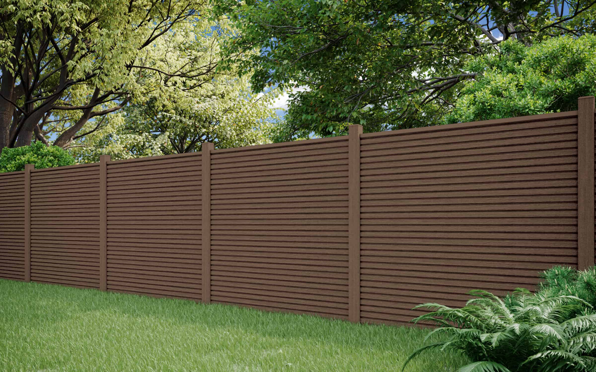 brown composite fencing