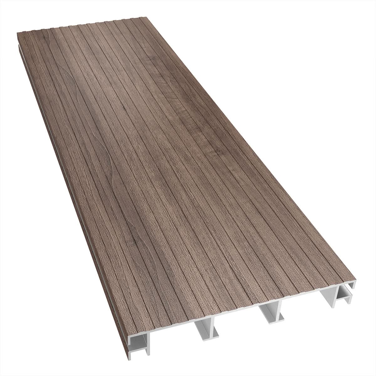 NeoTimber Woodgrain-Effect Aluminium Deck Board - Walnut