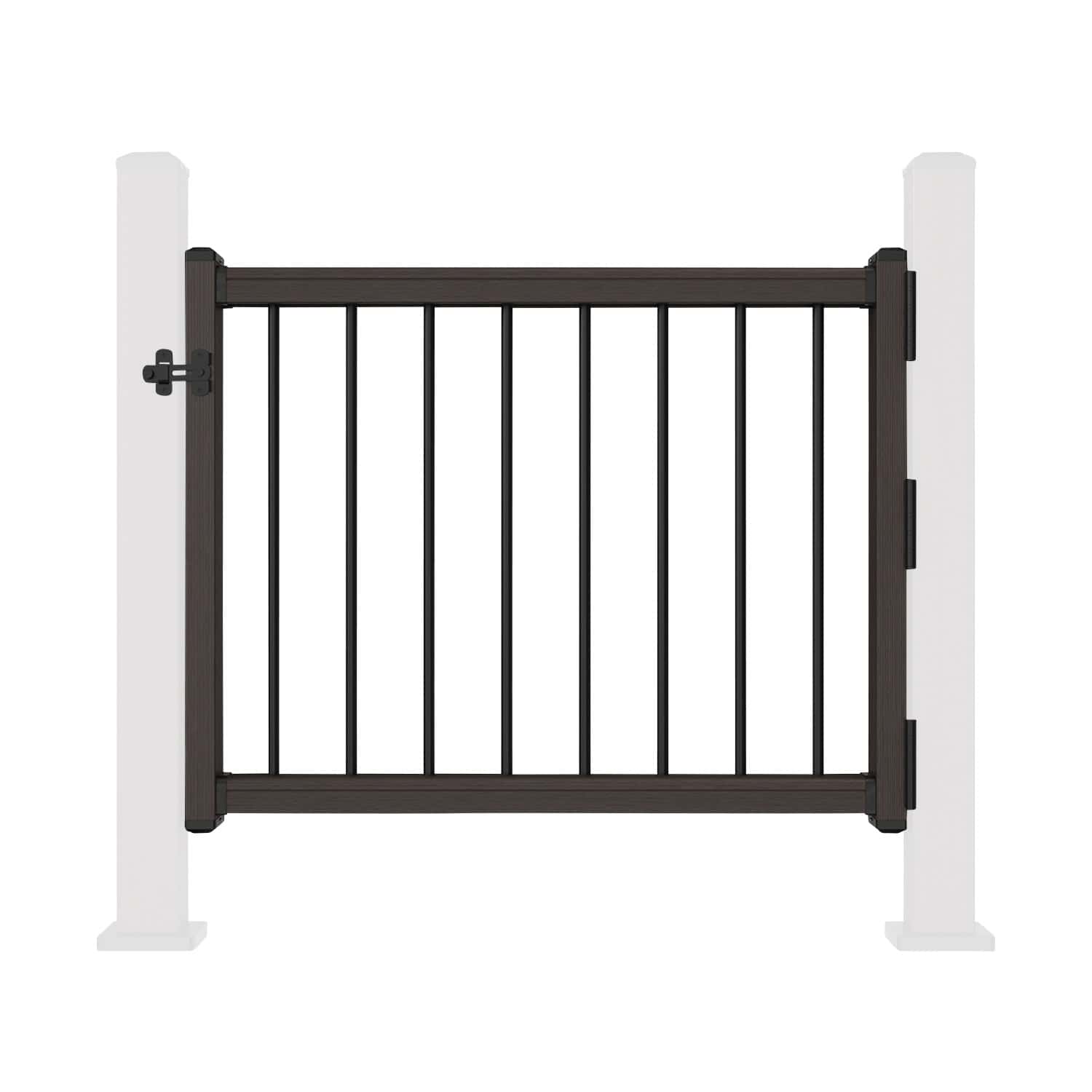 NeoTimber Composite Balustrade Gate - Front On - Chocolate Brown
