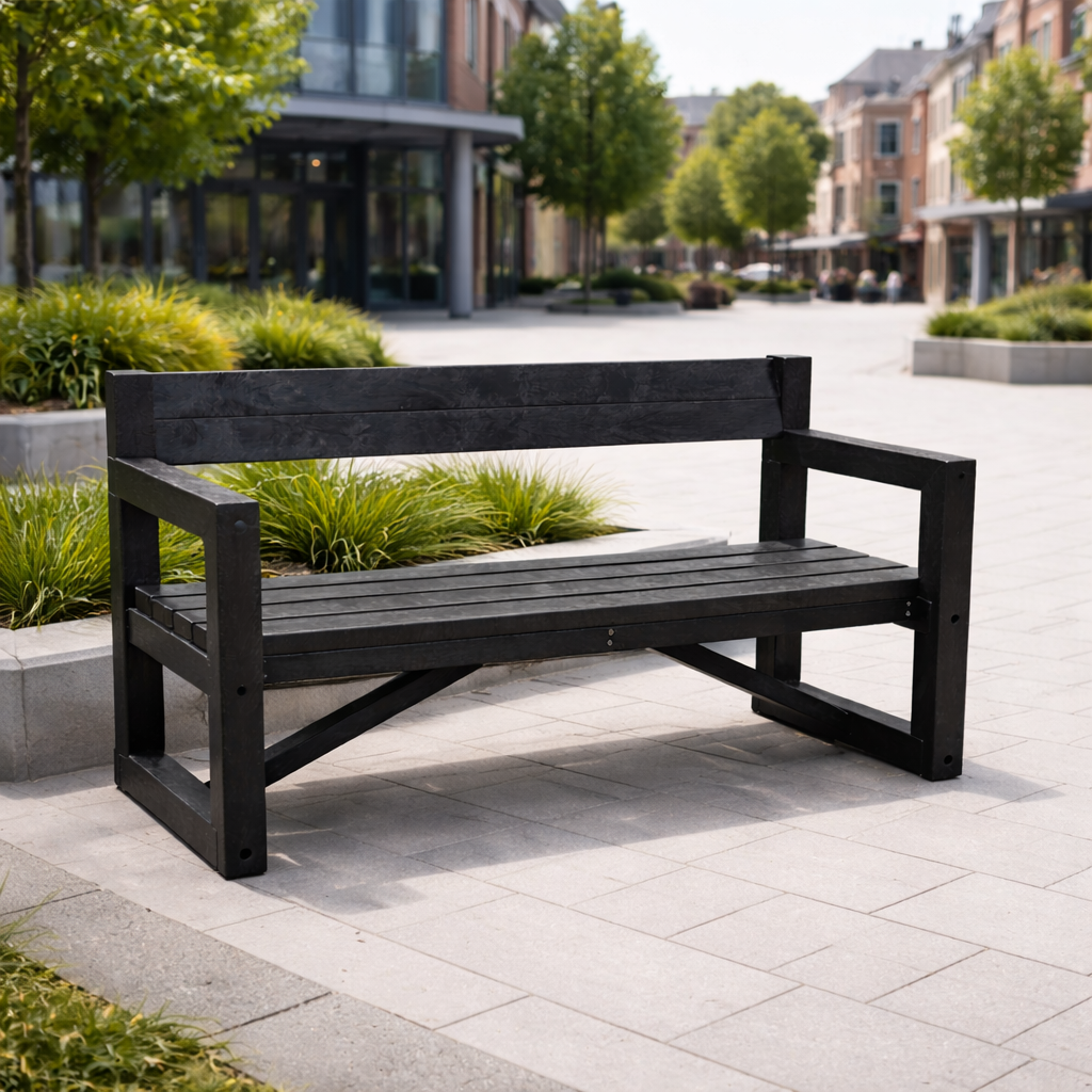 Recycled Plastic City Bench - Built For Public Spaces