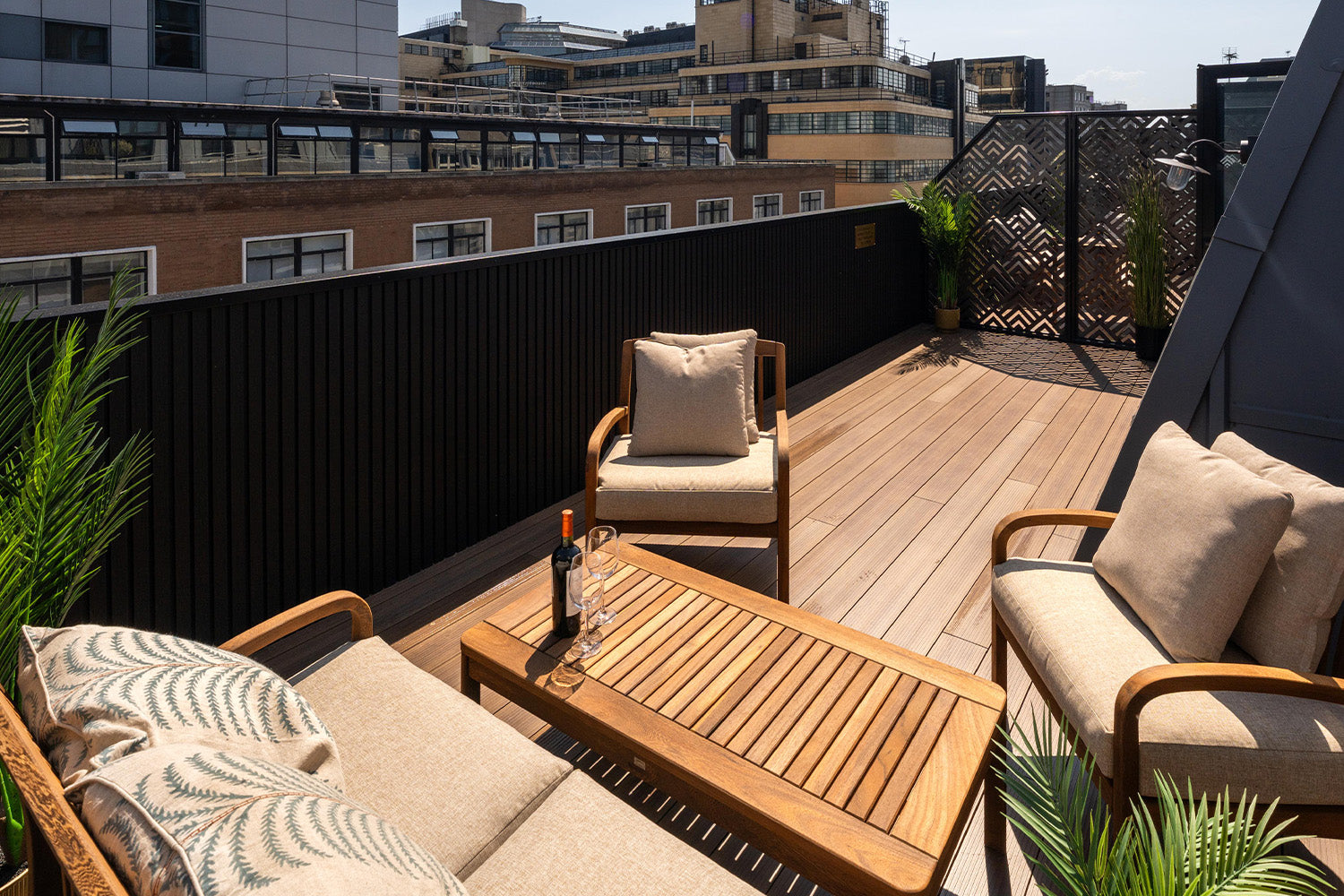 neotimber teak woodgrain-effect aluminium decking hotel install