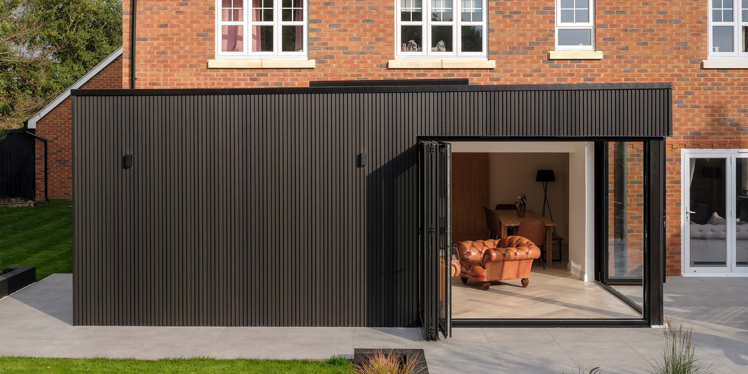 NeoTimber Composite Cladding - Slatted Charcoal Exterior