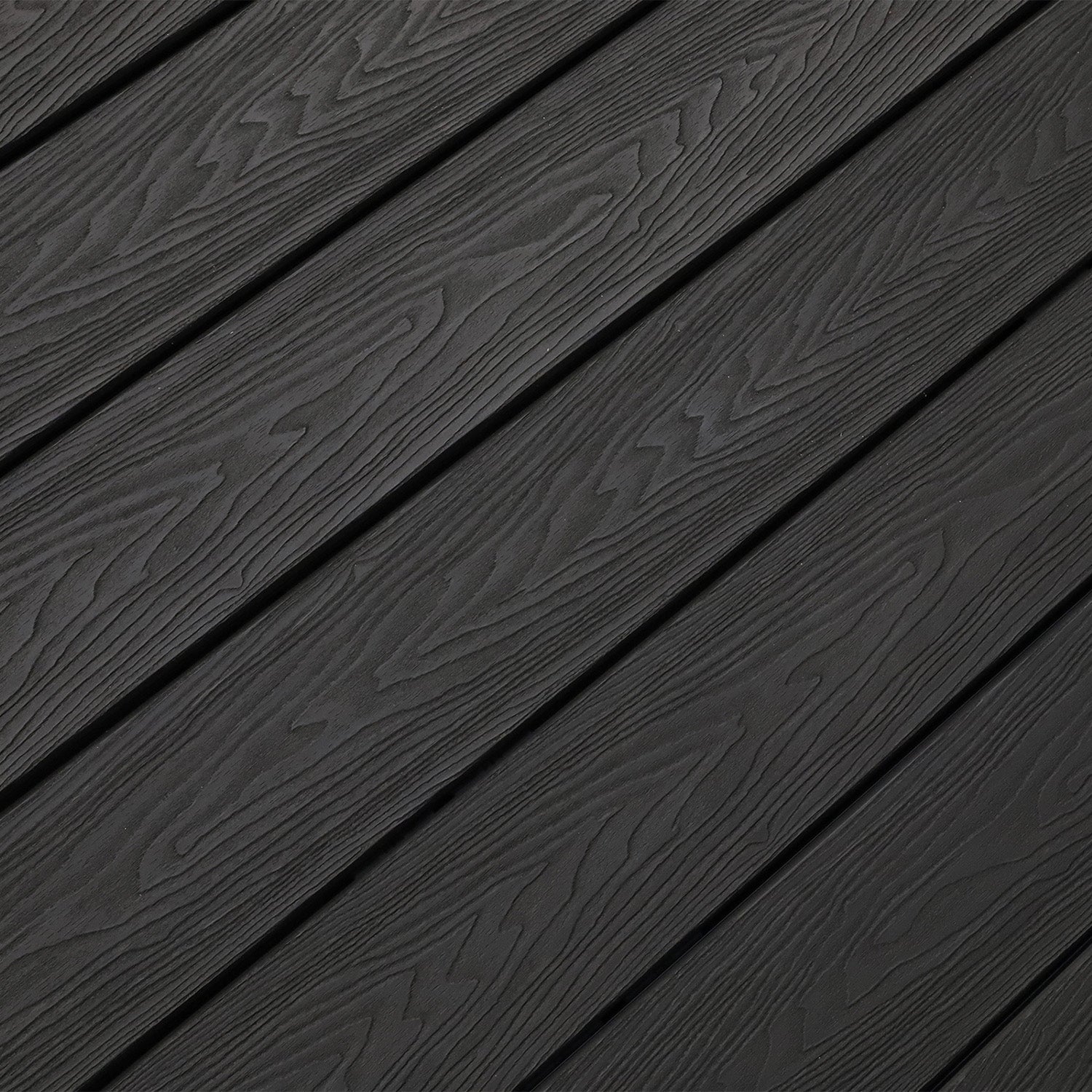 charcoal black composite decking deep embossed woodgrain texture