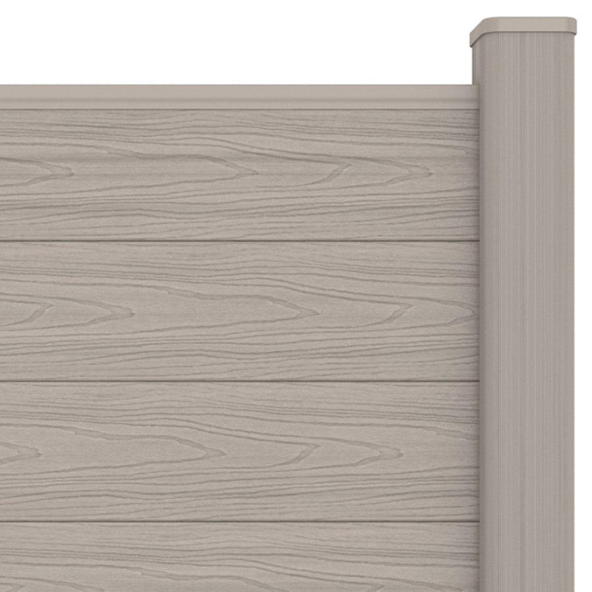 NeoTimber Deluxe Composite Fence Panel Set - Ash White