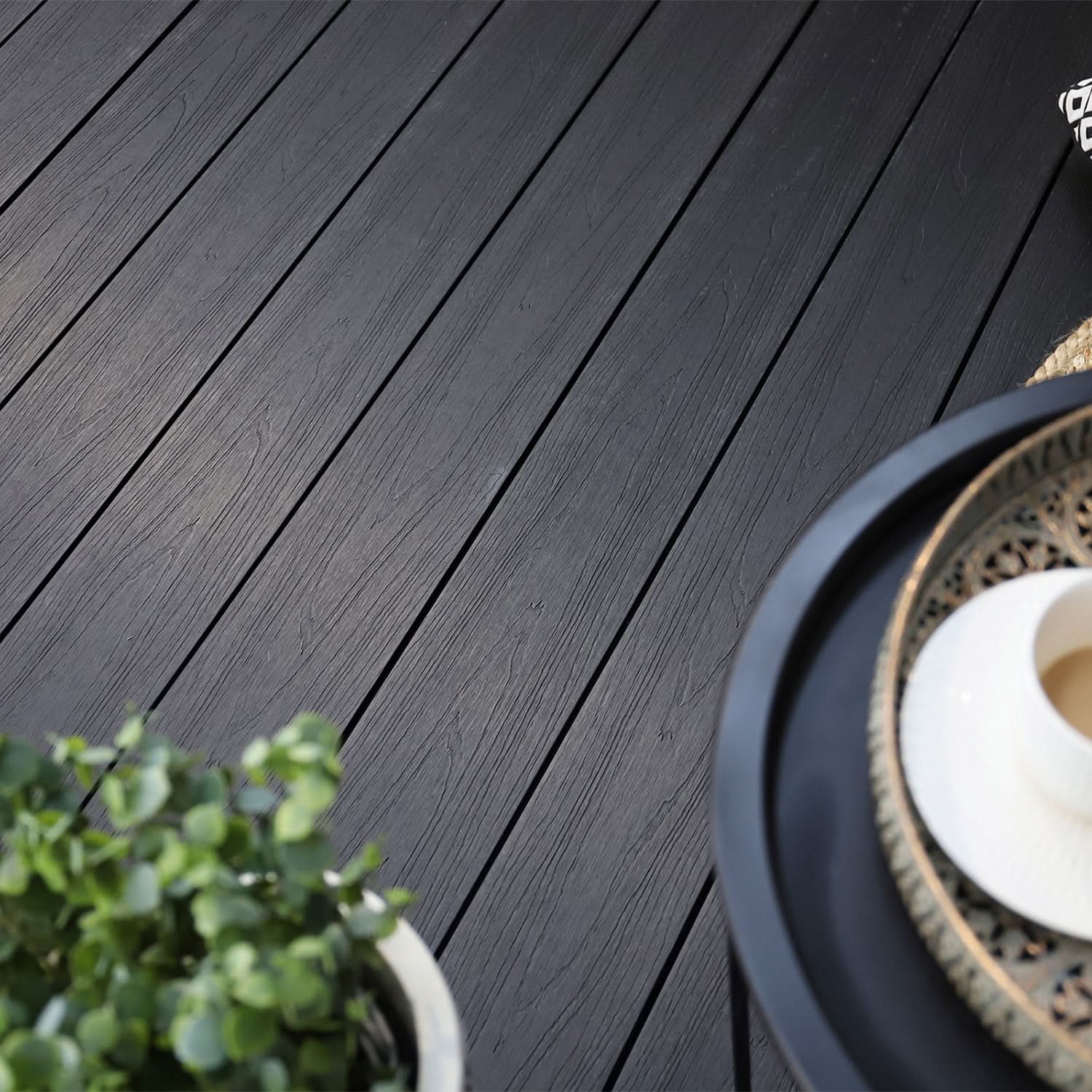 Deluxe Solid Composite Deck Board - Charcoal Affluent Decking