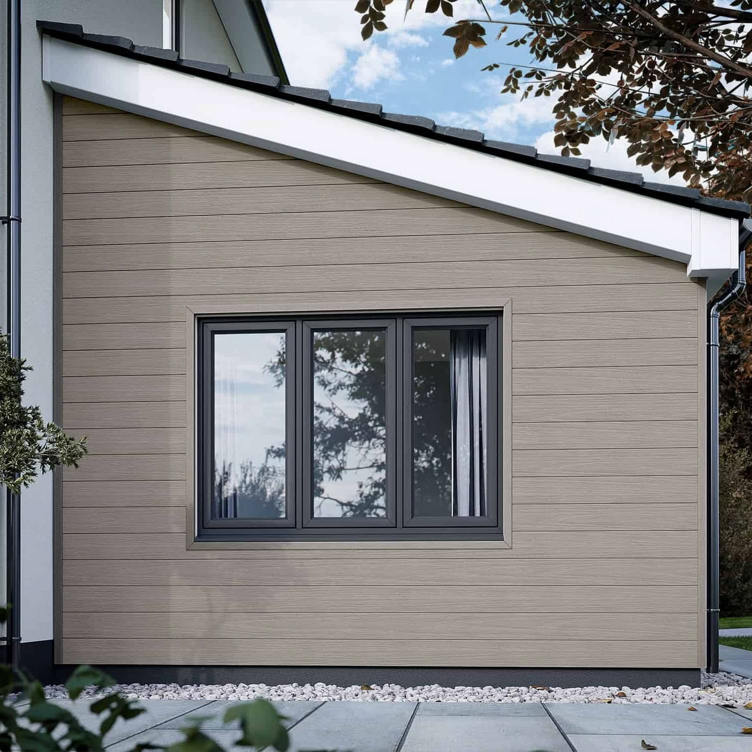 NeoTimber Deluxe Woodgrain Composite Cladding Board – Antique – Lifestyle Cladding View