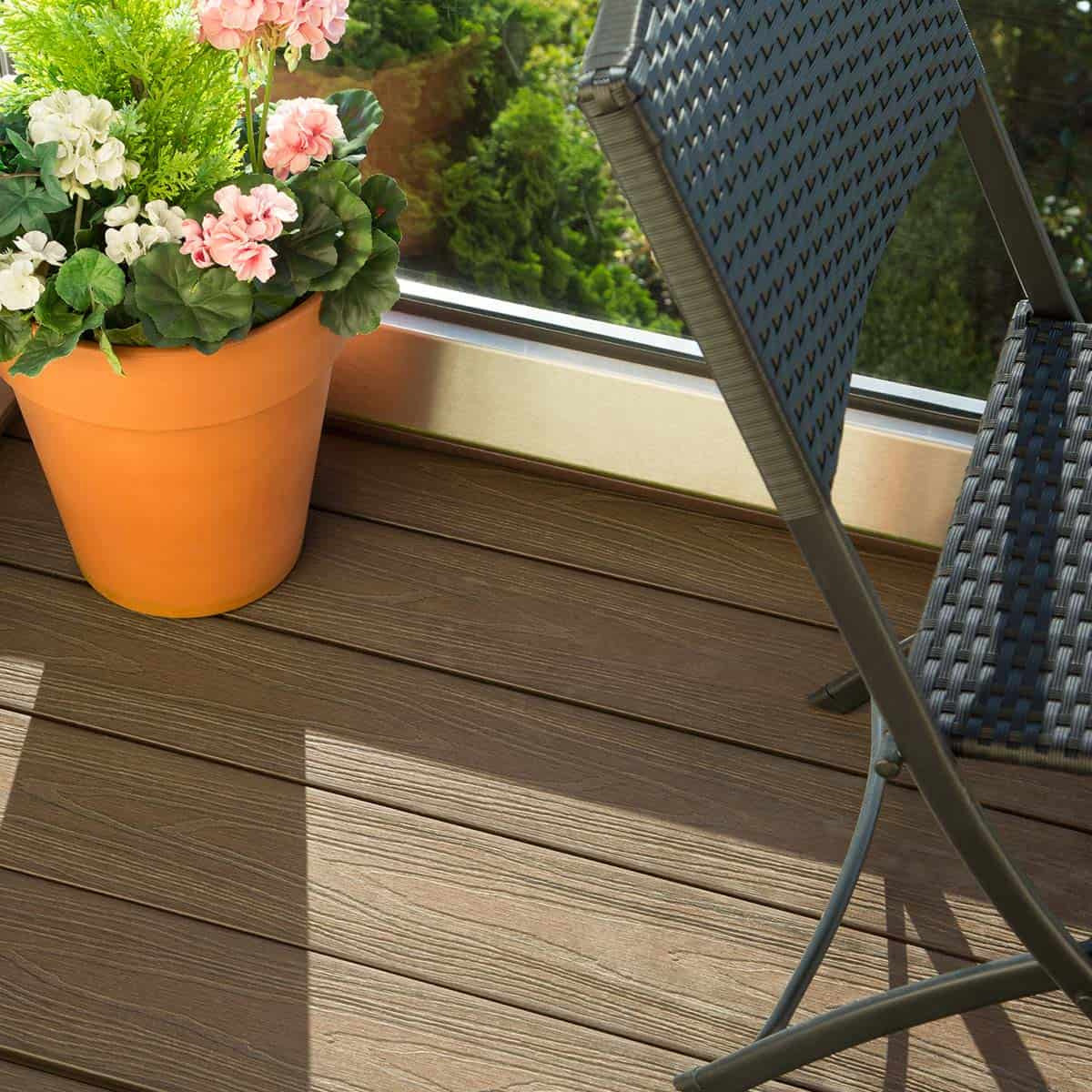 NeoTimber Deluxe Hollow Chocolate Composite Decking – Terrace Installation
