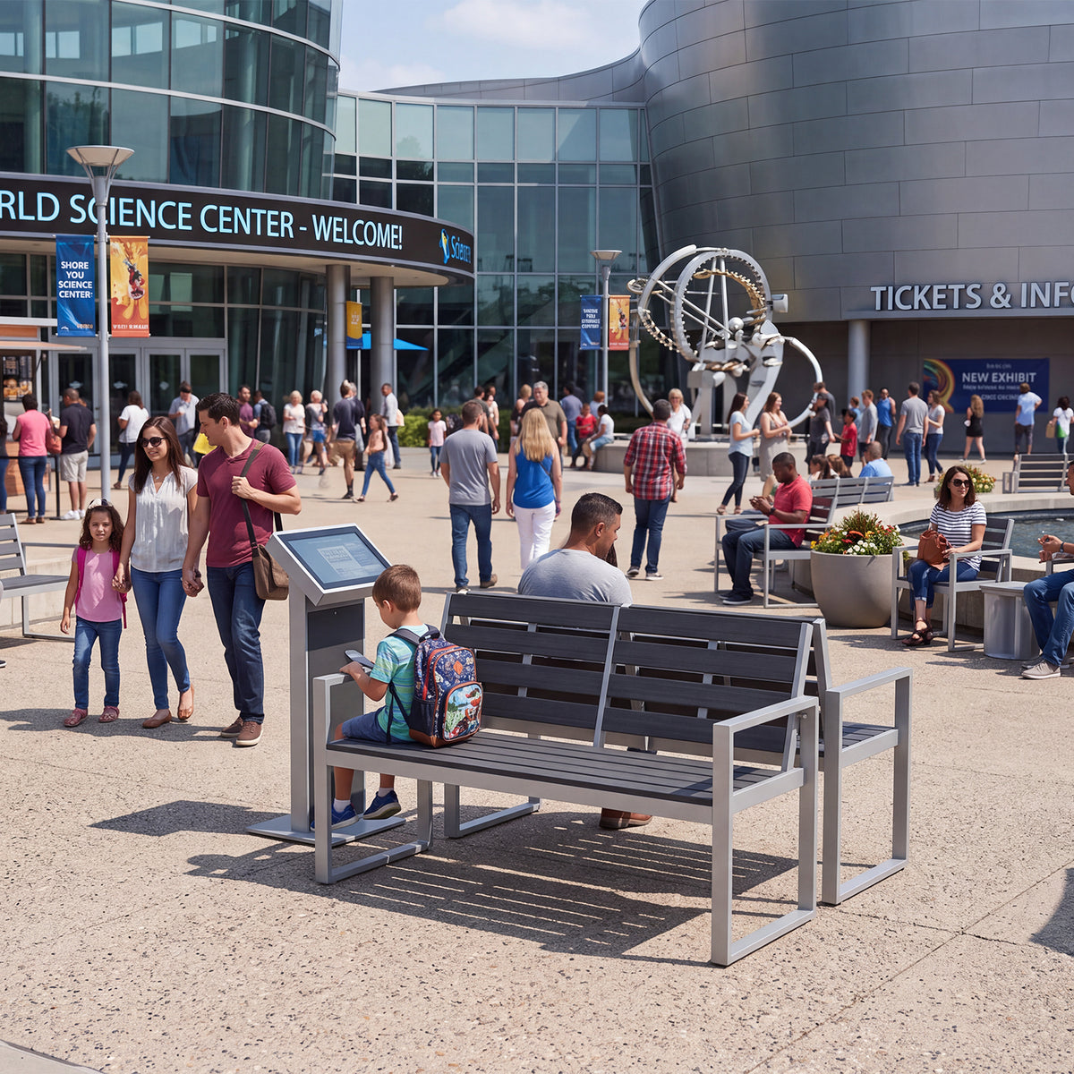 Composite Double Chair - Practical Space-Saving Seating for Busy Commercial Settings
