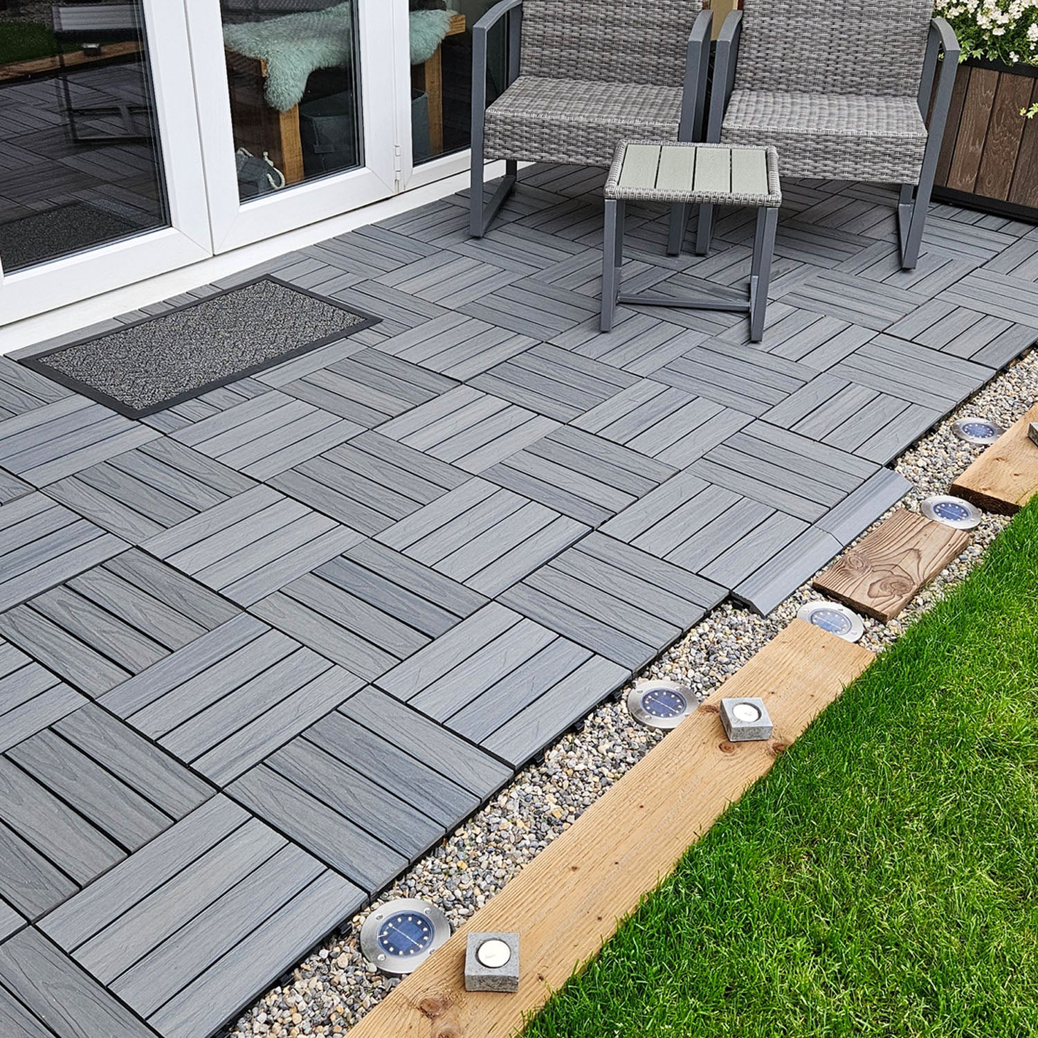 NeoTimber Deluxe Composite Deck Tiles – Low-Maintenance Outdoor Flooring Solution