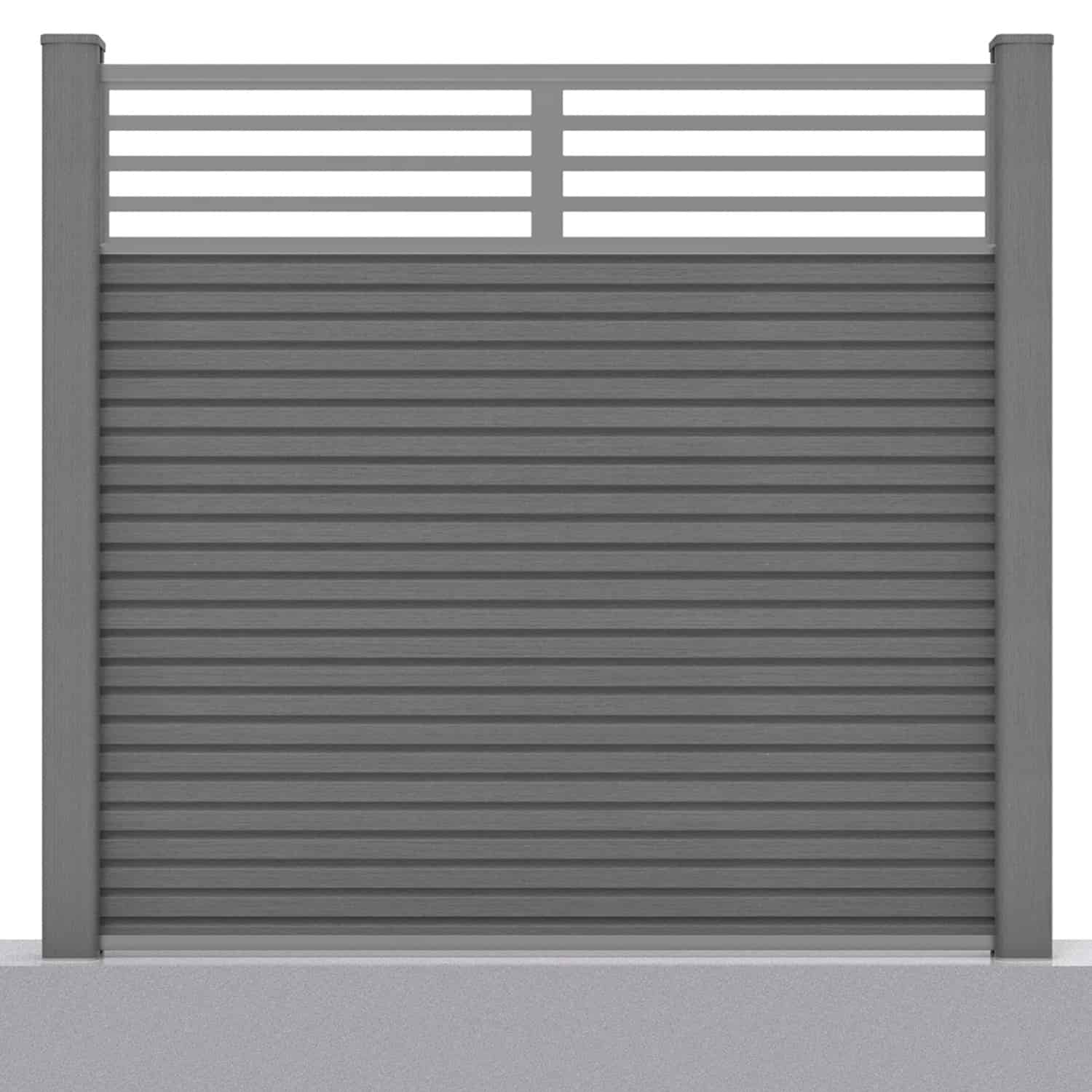 Slatted composite fence panel set - linear design