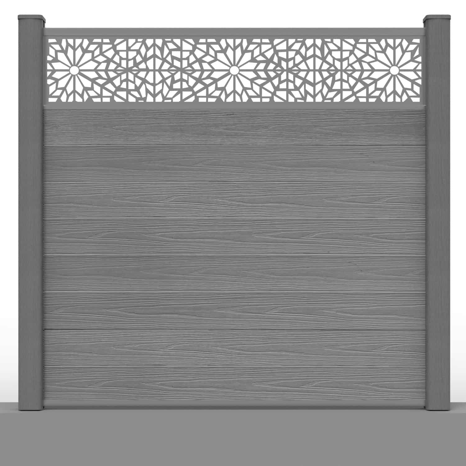 Deluxe composite fence panel set - geometric design
